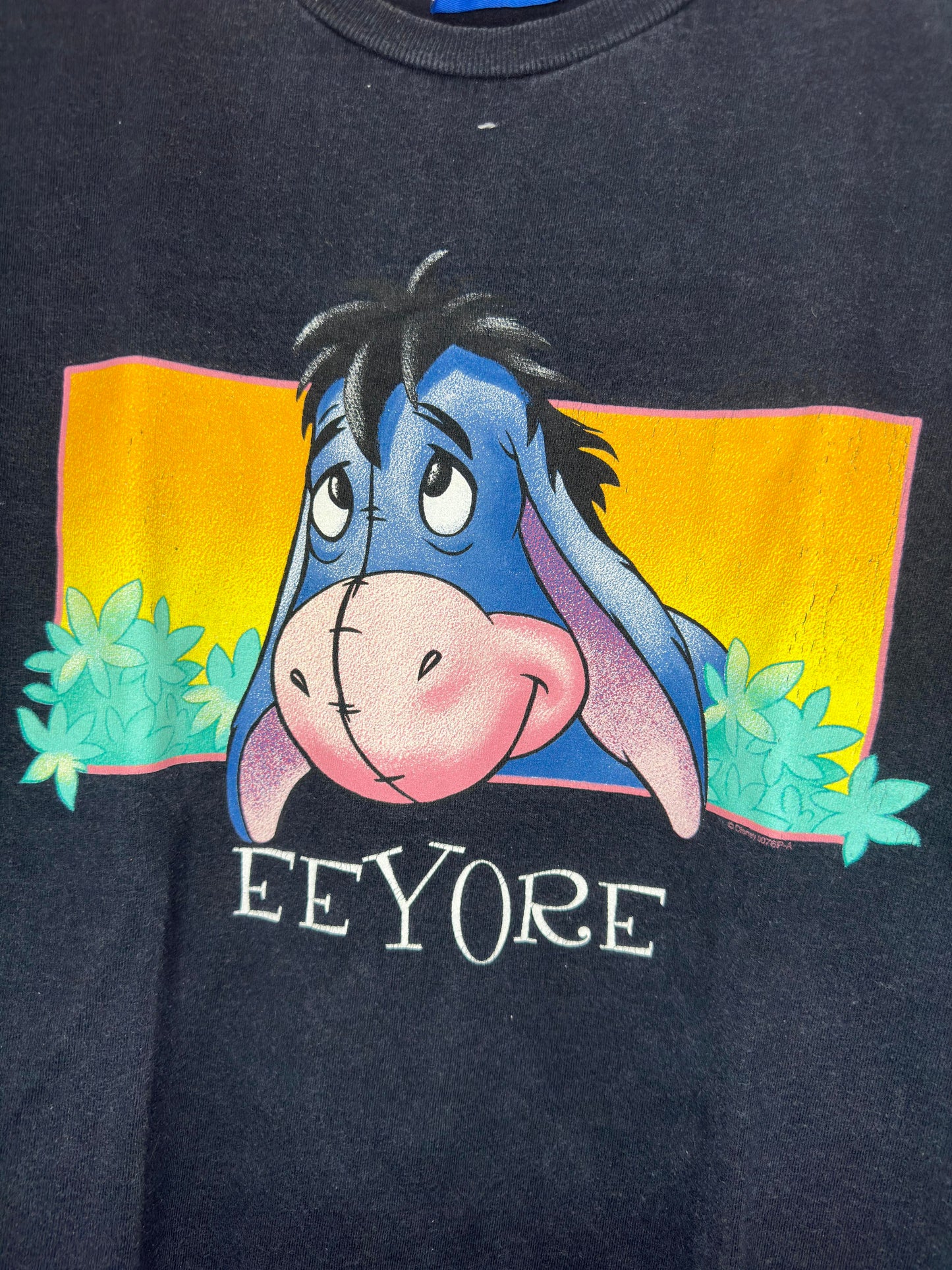 VTG x Disney x Winnie the Pooh x EEYORE x Black Graphic Tee - XL (Cut Tag)