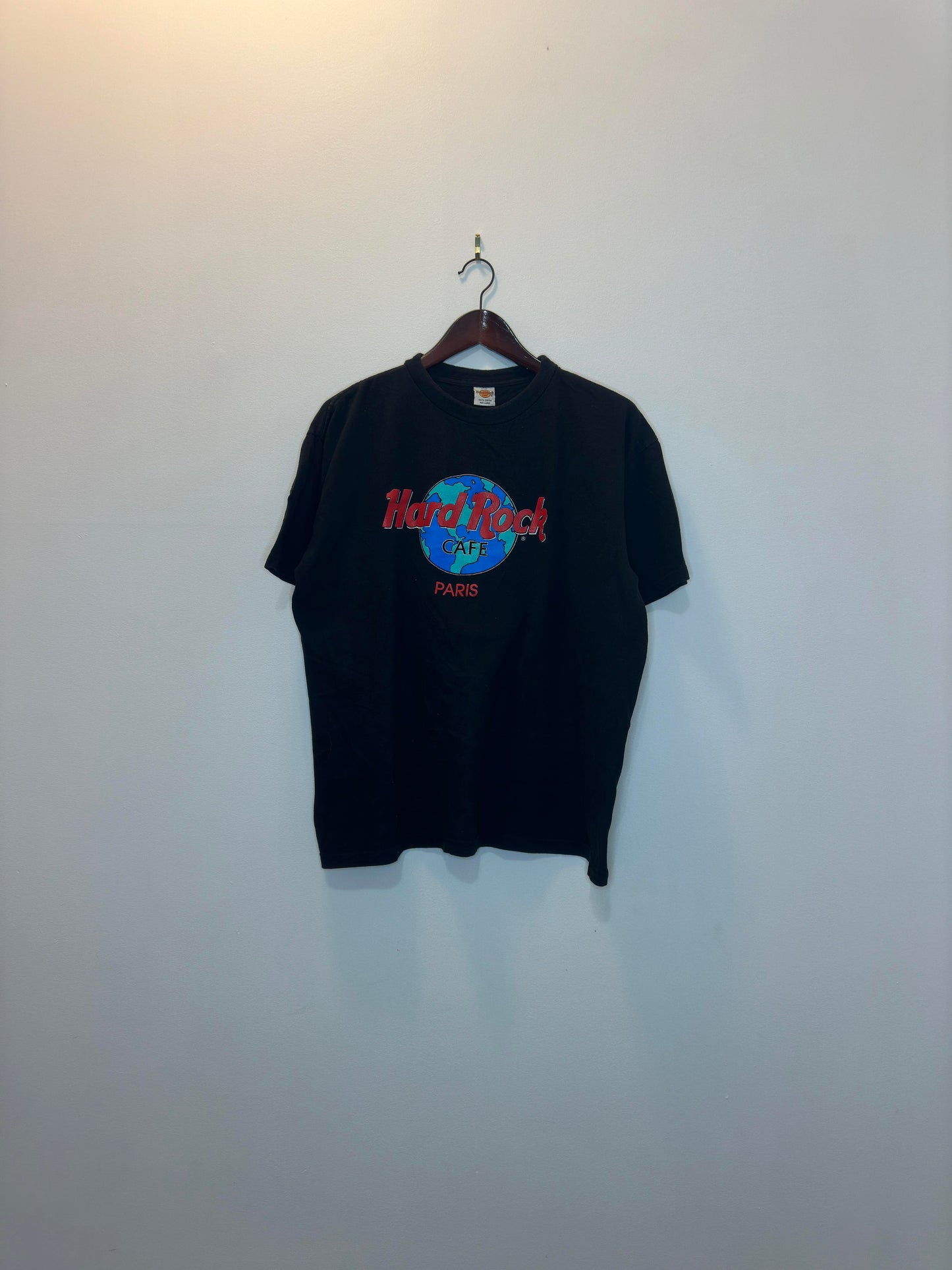 VTG x Hard Rock Cafe x PARIS x Black Essential Graphic Tee - L