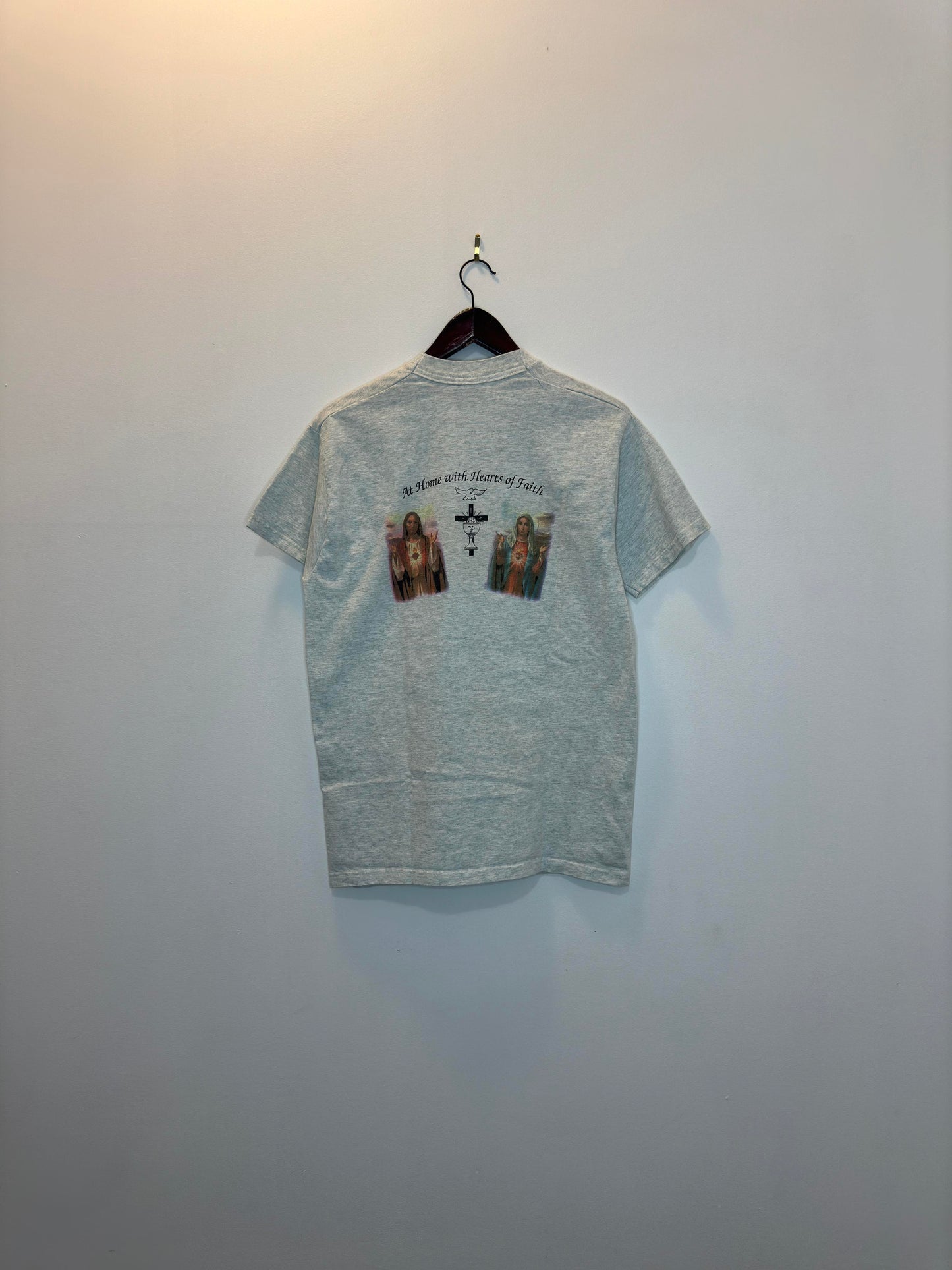 VTG x St. Francis of Assisi x Jesus & Mary x Grey Essential Religious Graphic Tee - L