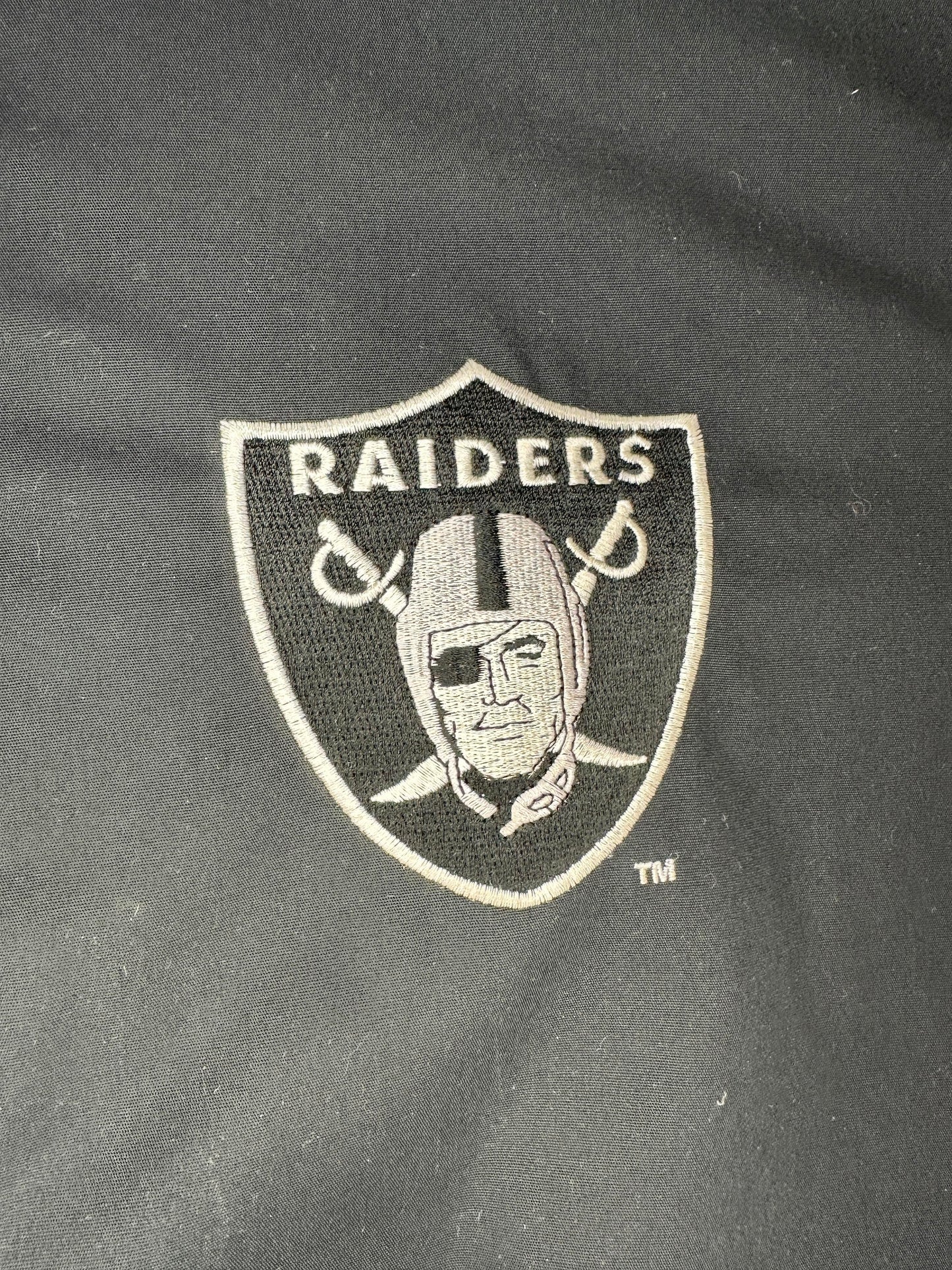 VTG x Logo 7 x NFL x Oakland RAIDERS x Full Zip Insulated Black/Grey Sport Jacket - L