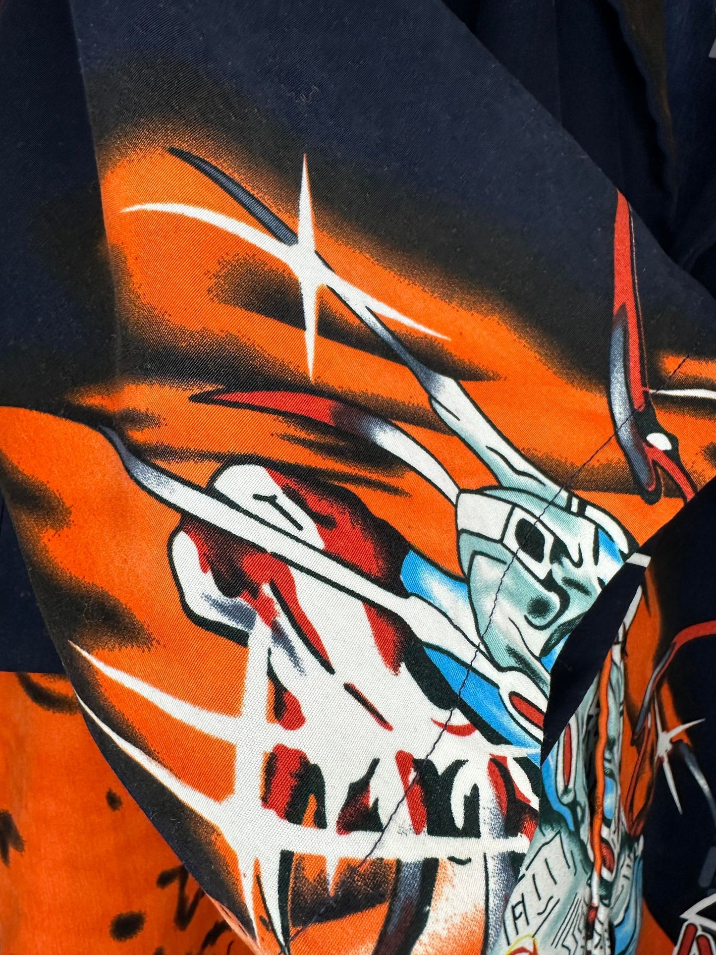 Sword x Robot Anime x All Over Print Short Sleeve Button Up - S/L