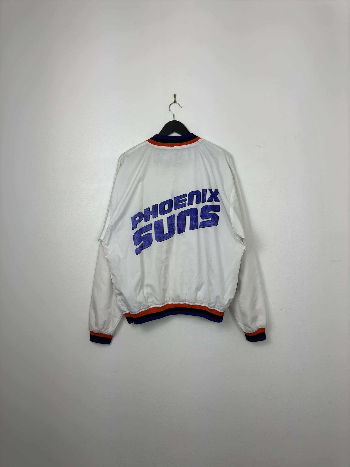 VTG x NBA x Champion x Phoenix Suns x Big Logo Button Up Light Bomber Style Jacket - L