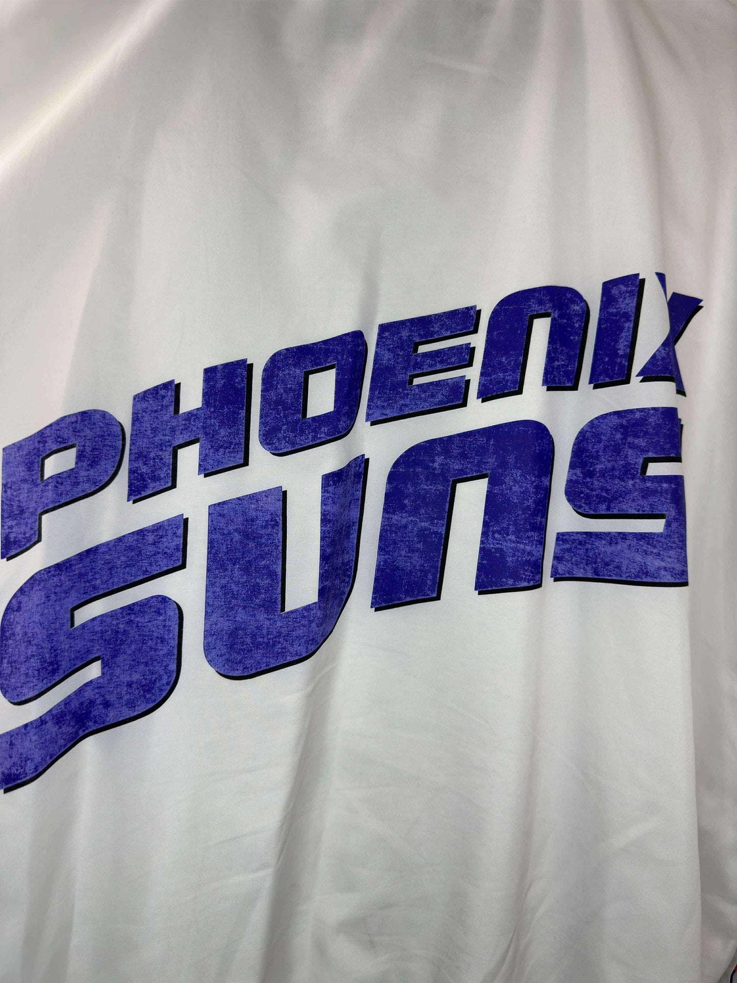 VTG x NBA x Champion x Phoenix Suns x Big Logo Button Up Light Bomber Style Jacket - L