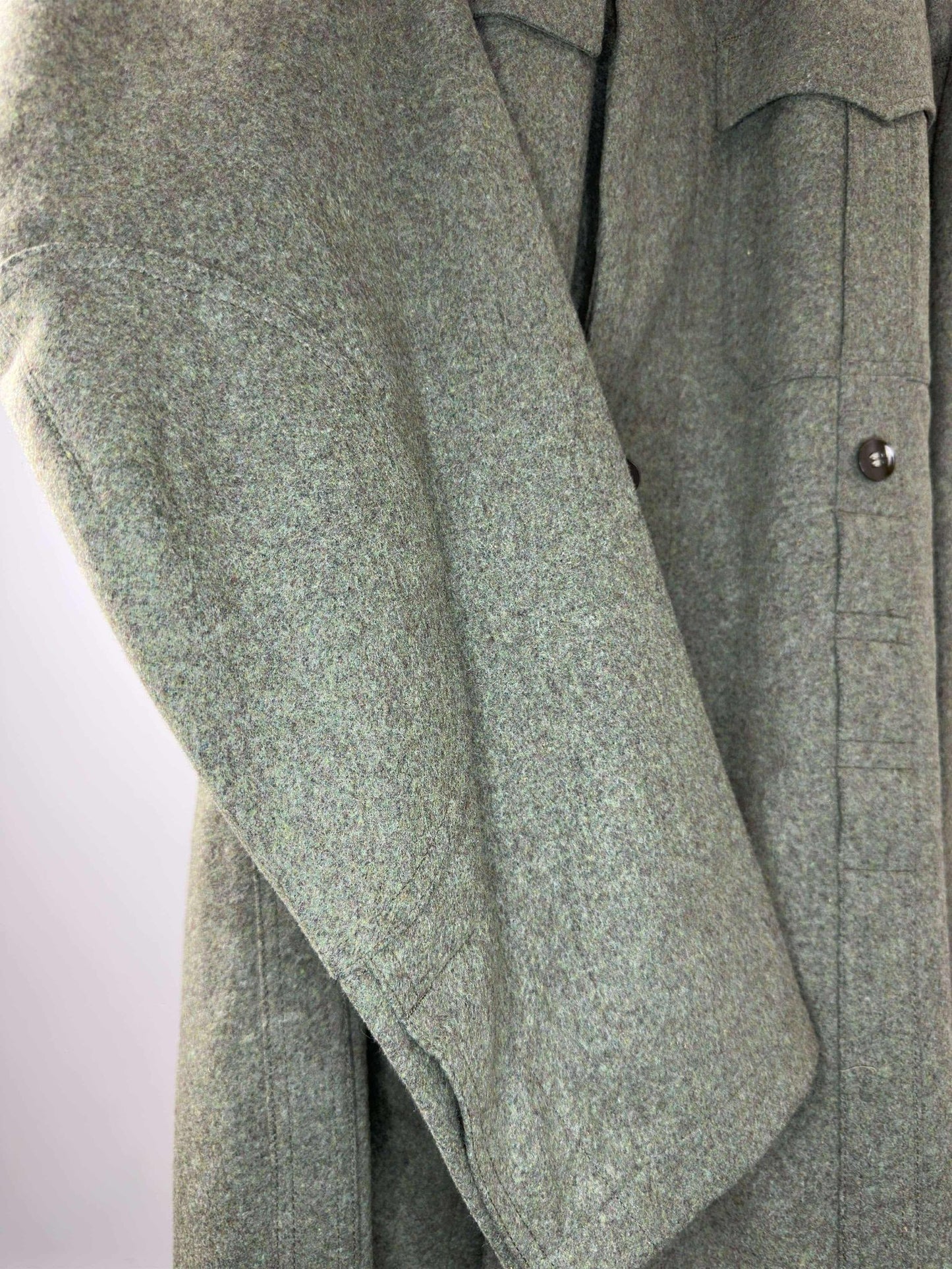 VTG x World War 2 x Olive Germany Button Up Uniform Style Jacket - No Tag (M)