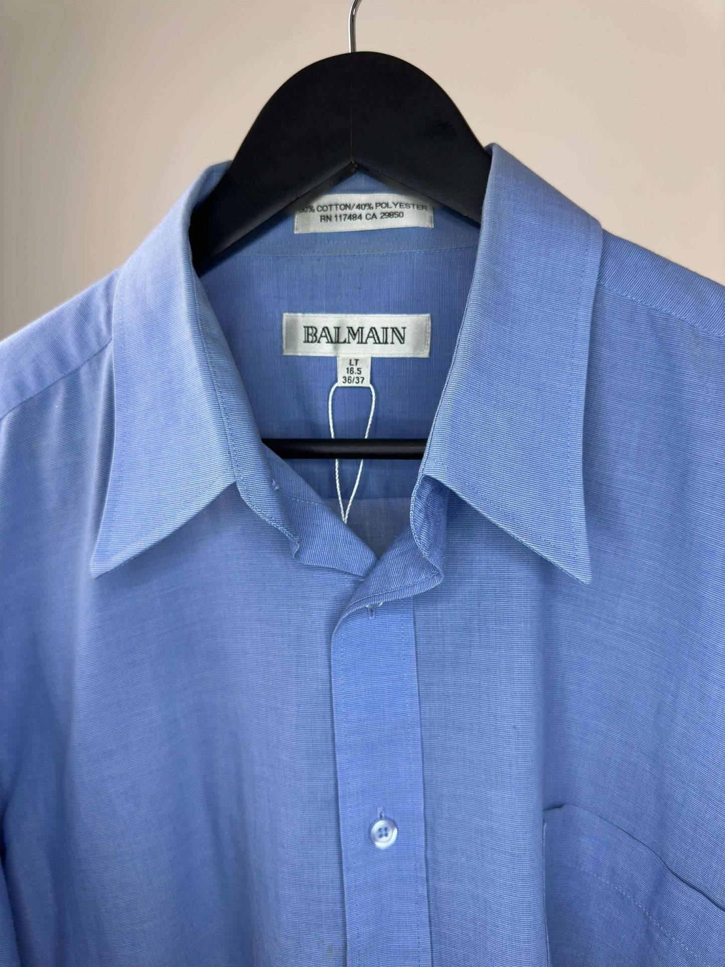 VTG x Balmain x Blue Long Sleeve Button Up - L