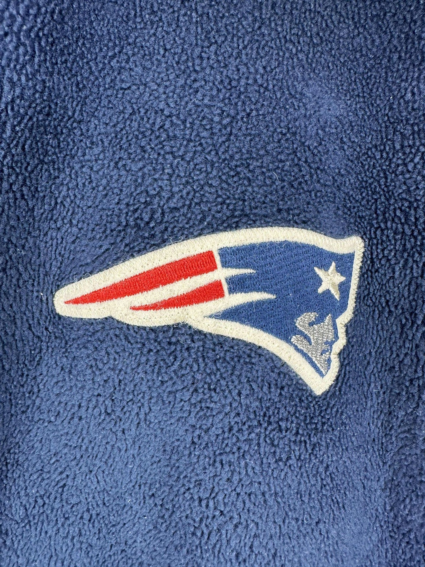 Y2K x NFL x Adidas x New England Patriots x Blue Button Down Fleece Material Light Jacket - XL