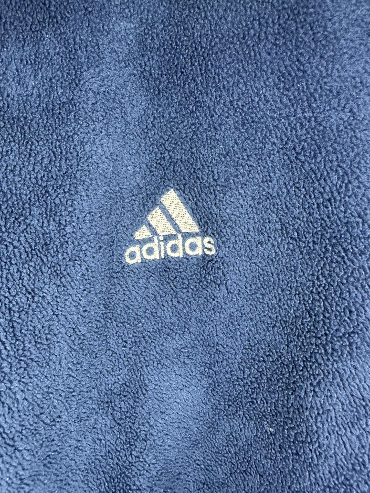 Y2K x NFL x Adidas x New England Patriots x Blue Button Down Fleece Material Light Jacket - XL