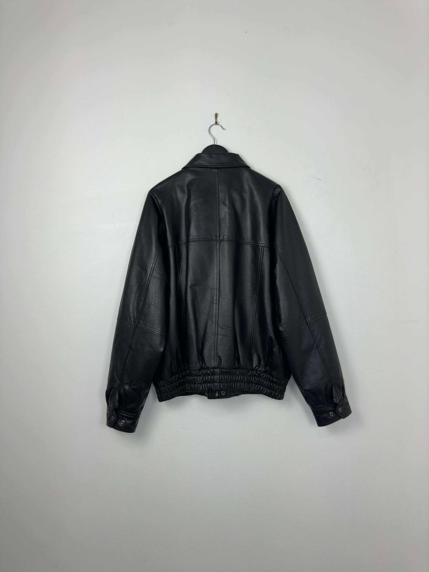 VTG x Amanati x Alberta Mustang Auto Club x Black Genuine Leather Jacket - XL
