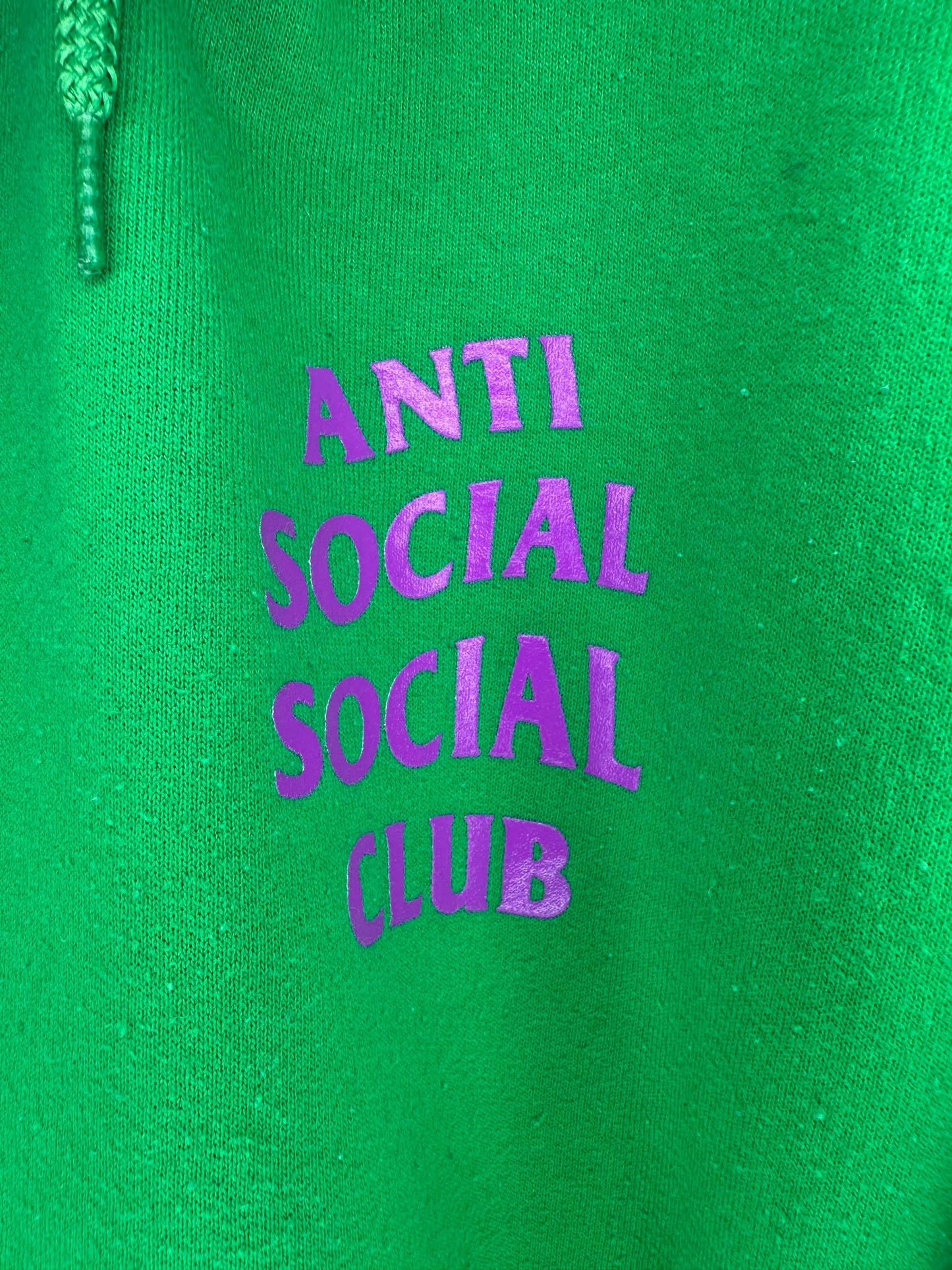Anti Social Social Club x Purple Logo Pullover Essential Green Hoodie - M