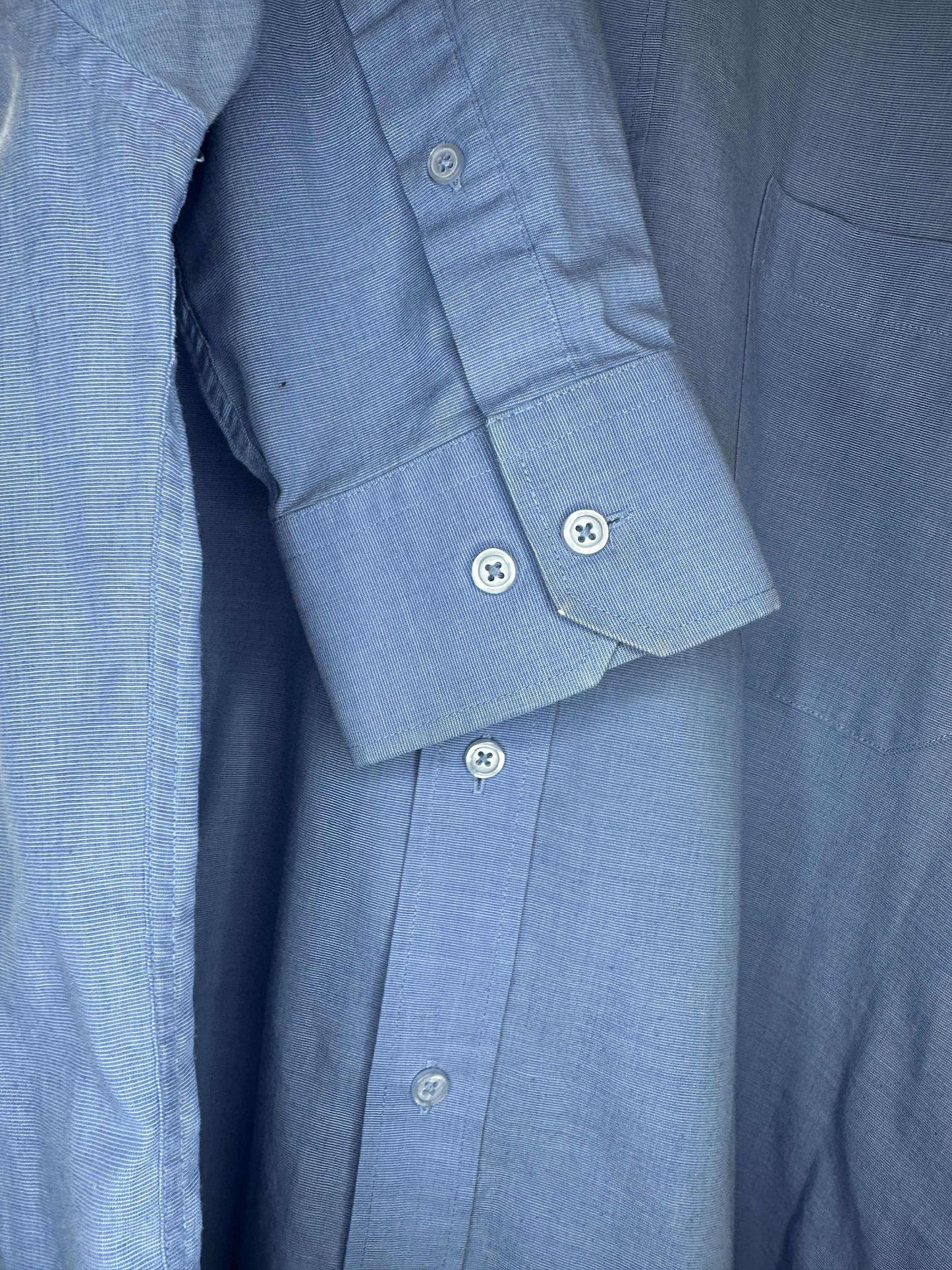 VTG x Balmain x Blue Long Sleeve Button Up - L