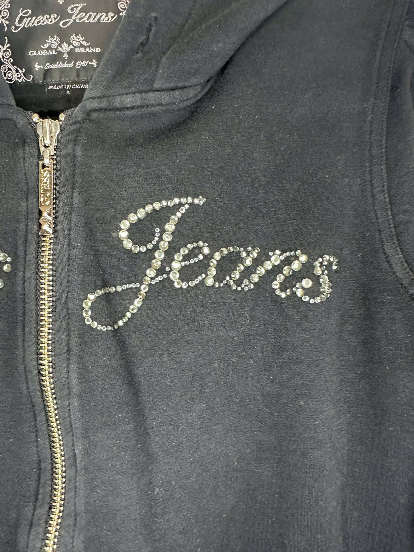 Y2K x Guess Jeans x Black Full Zip Hoodie - Women's S