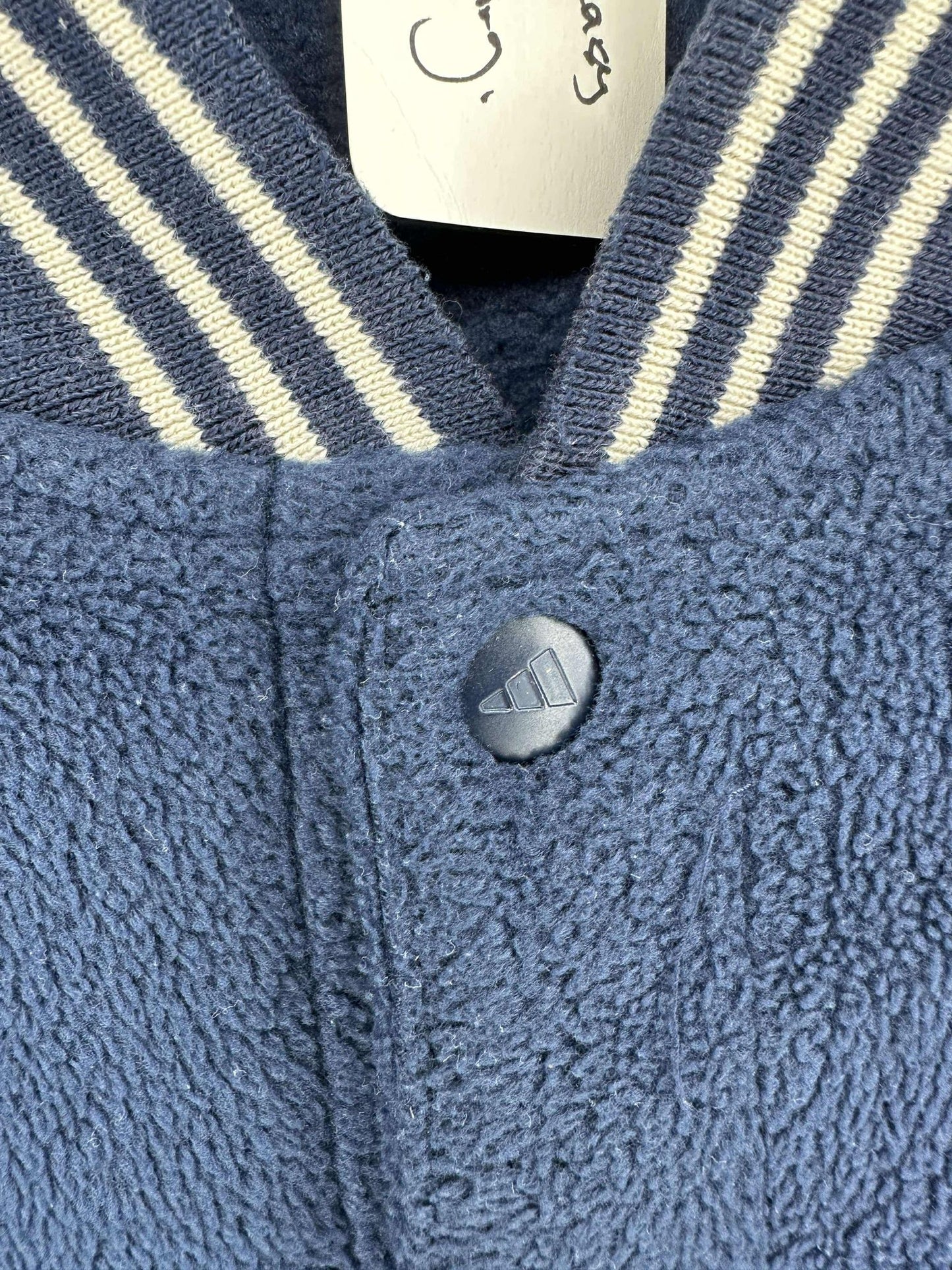 Y2K x NFL x Adidas x New England Patriots x Blue Button Down Fleece Material Light Jacket - XL