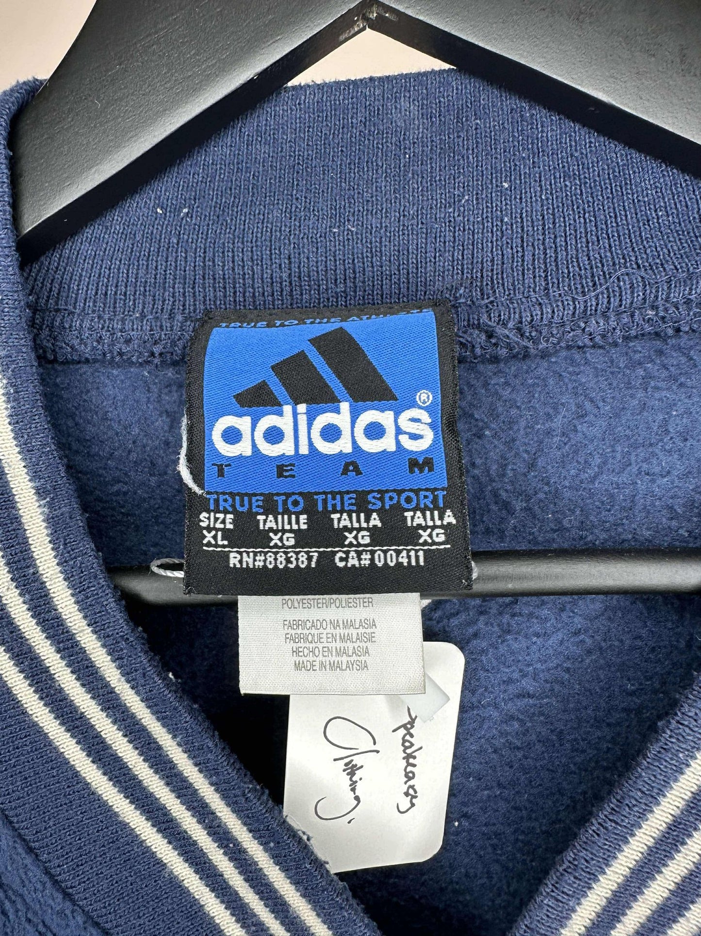 Y2K x NFL x Adidas x New England Patriots x Blue Button Down Fleece Material Light Jacket - XL