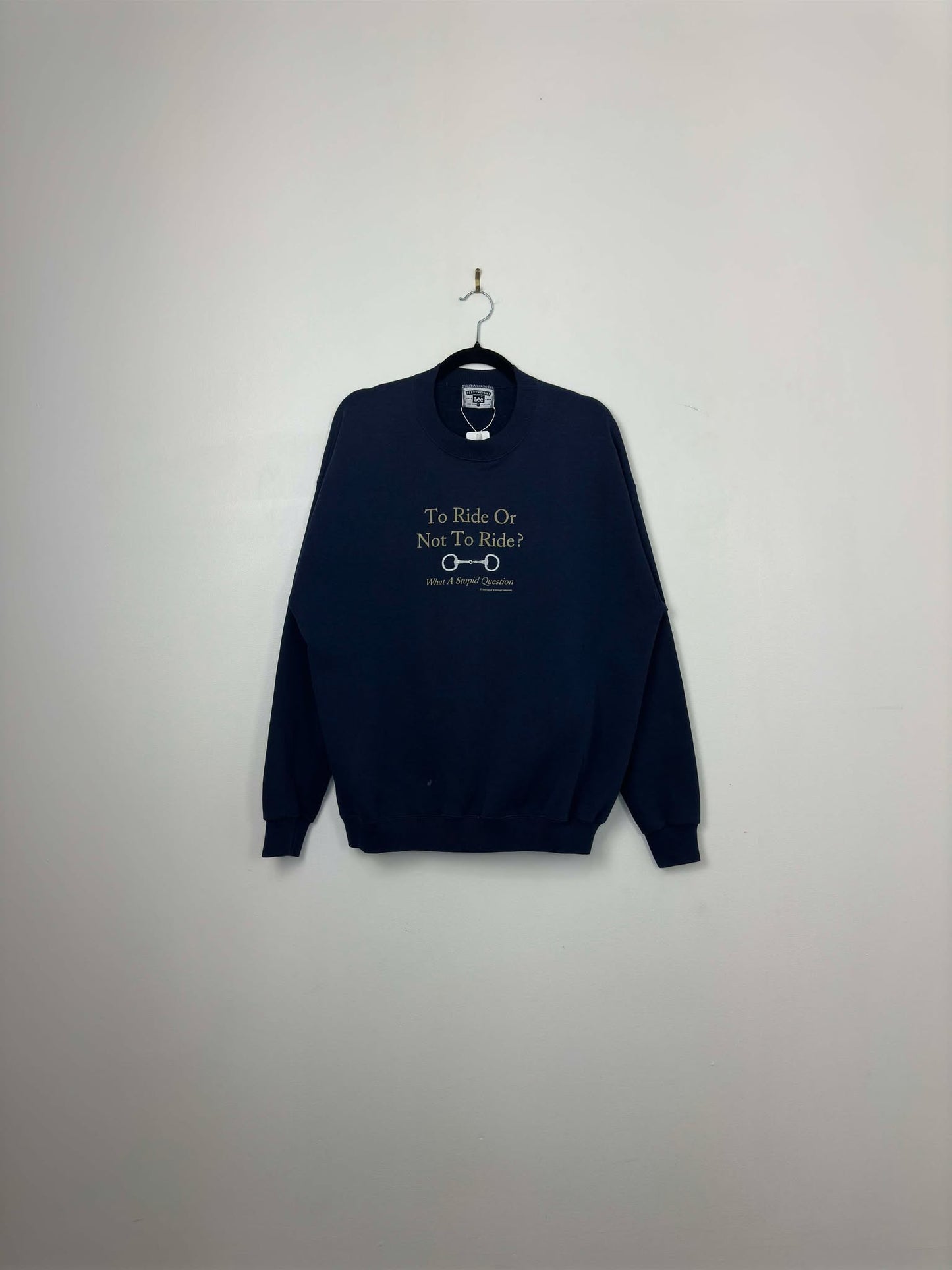 VTG x LEE x To Ride or Not to Ride? Graphic x Navy Pullover Crewneck - XL