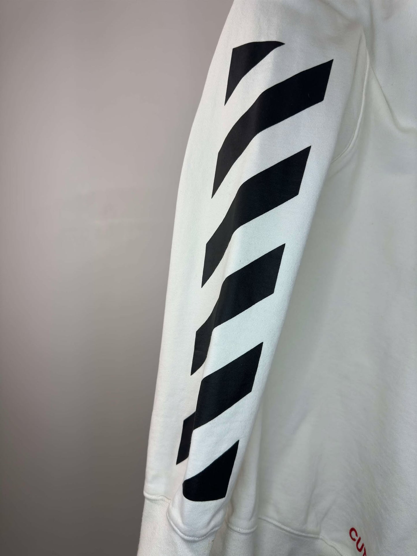 Off White x Arrows x Caravaggio Annunciation x Full Graphic White Pullover Hoodie - XL