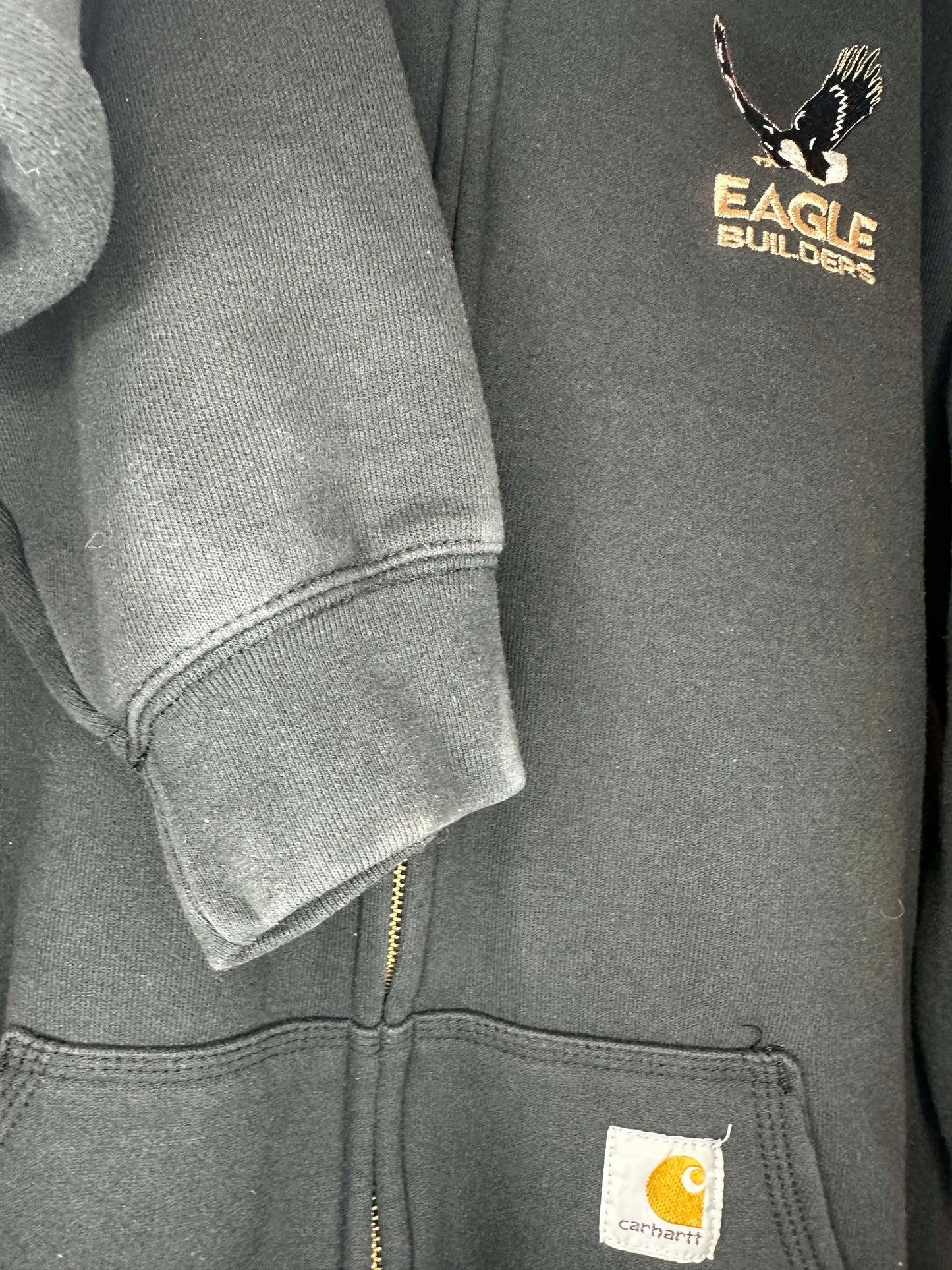 Carhartt x Eagle Builders x Embroidered Black Full Zip Hoodie - XL