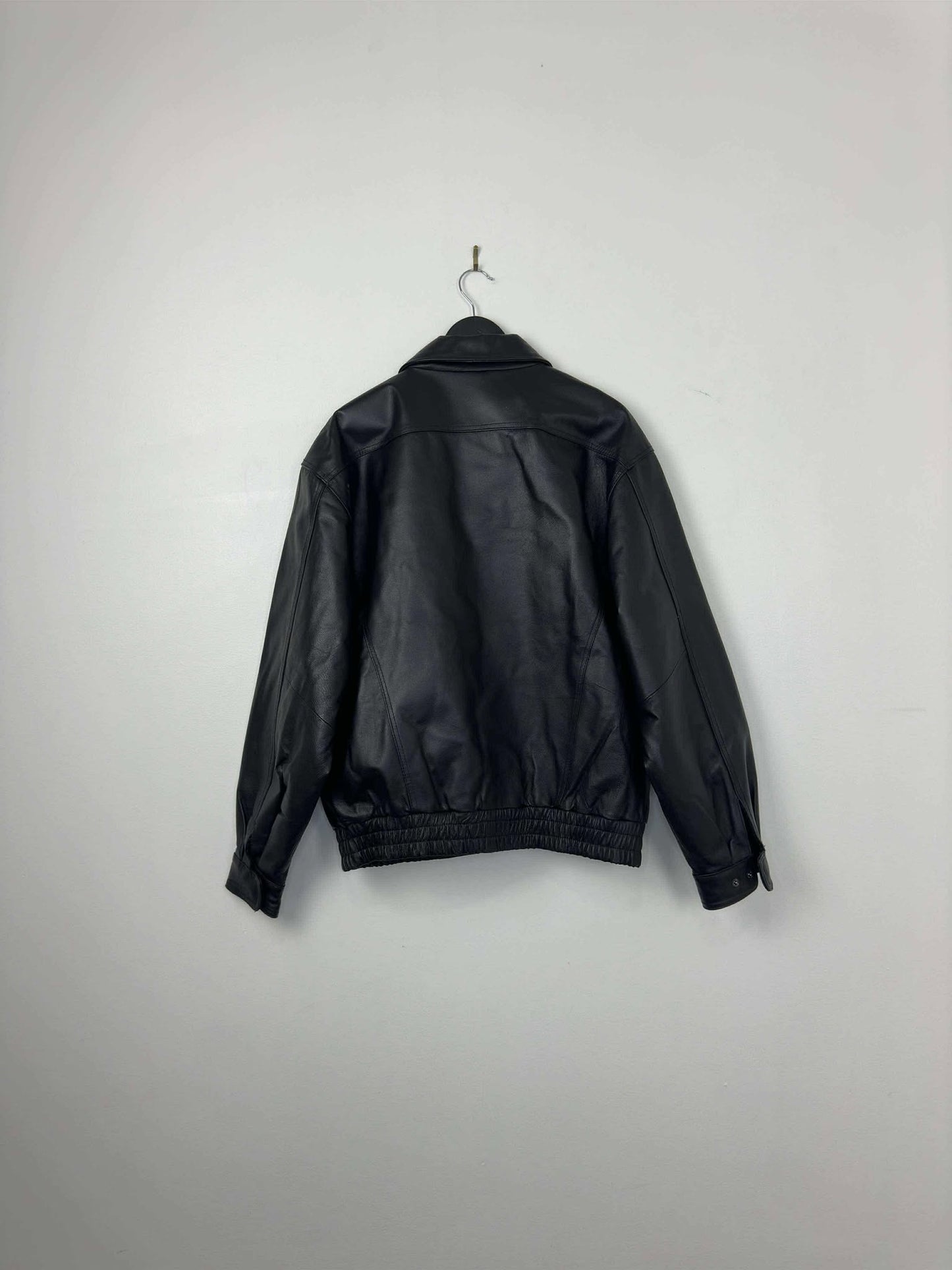 VTG x Canyon Outback x PSAMS Embossed x Black Genuine Pig Leather Jacket - L
