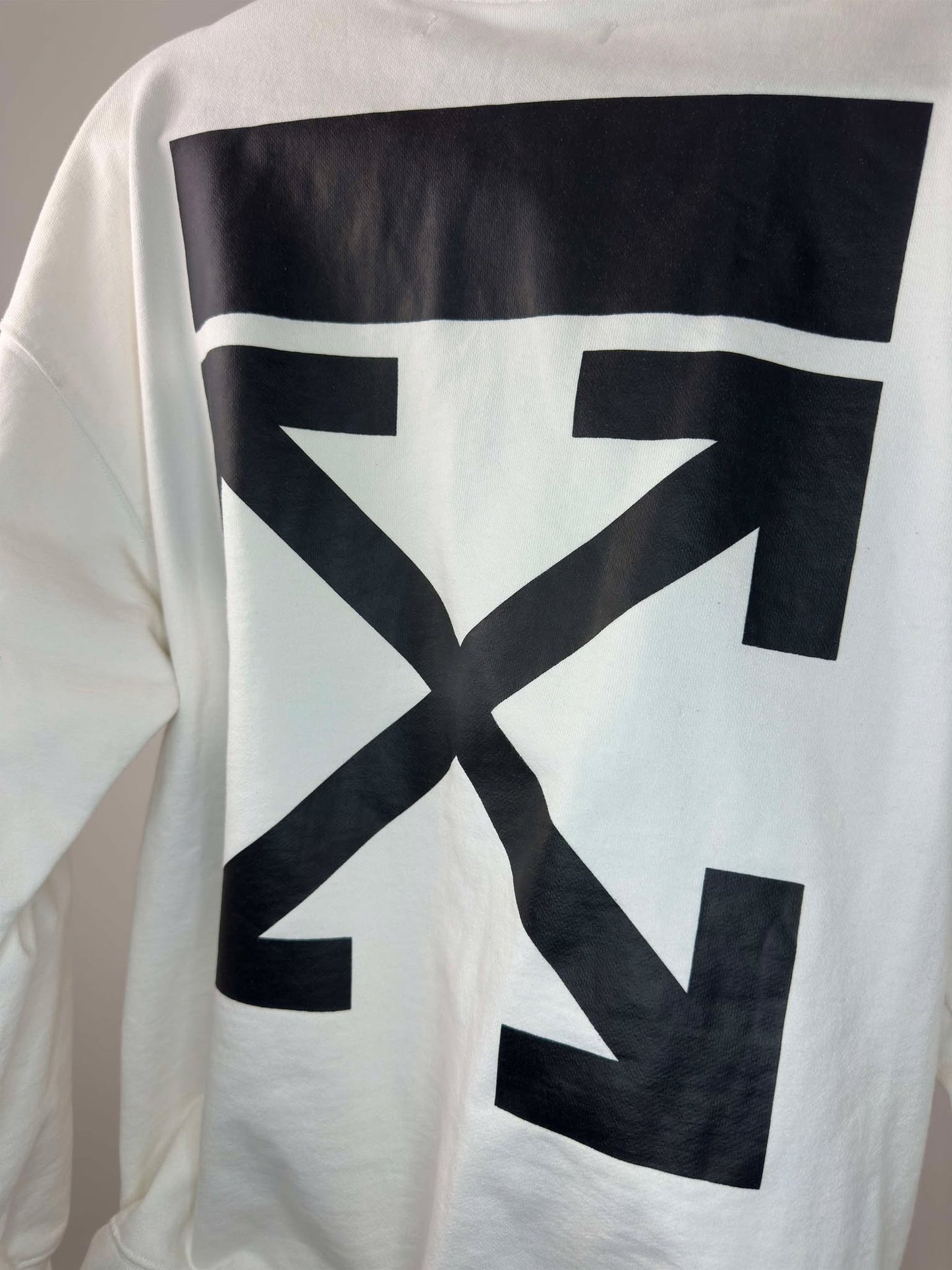 Off White x Arrows x Caravaggio Annunciation x Full Graphic White Pullover Hoodie - XL