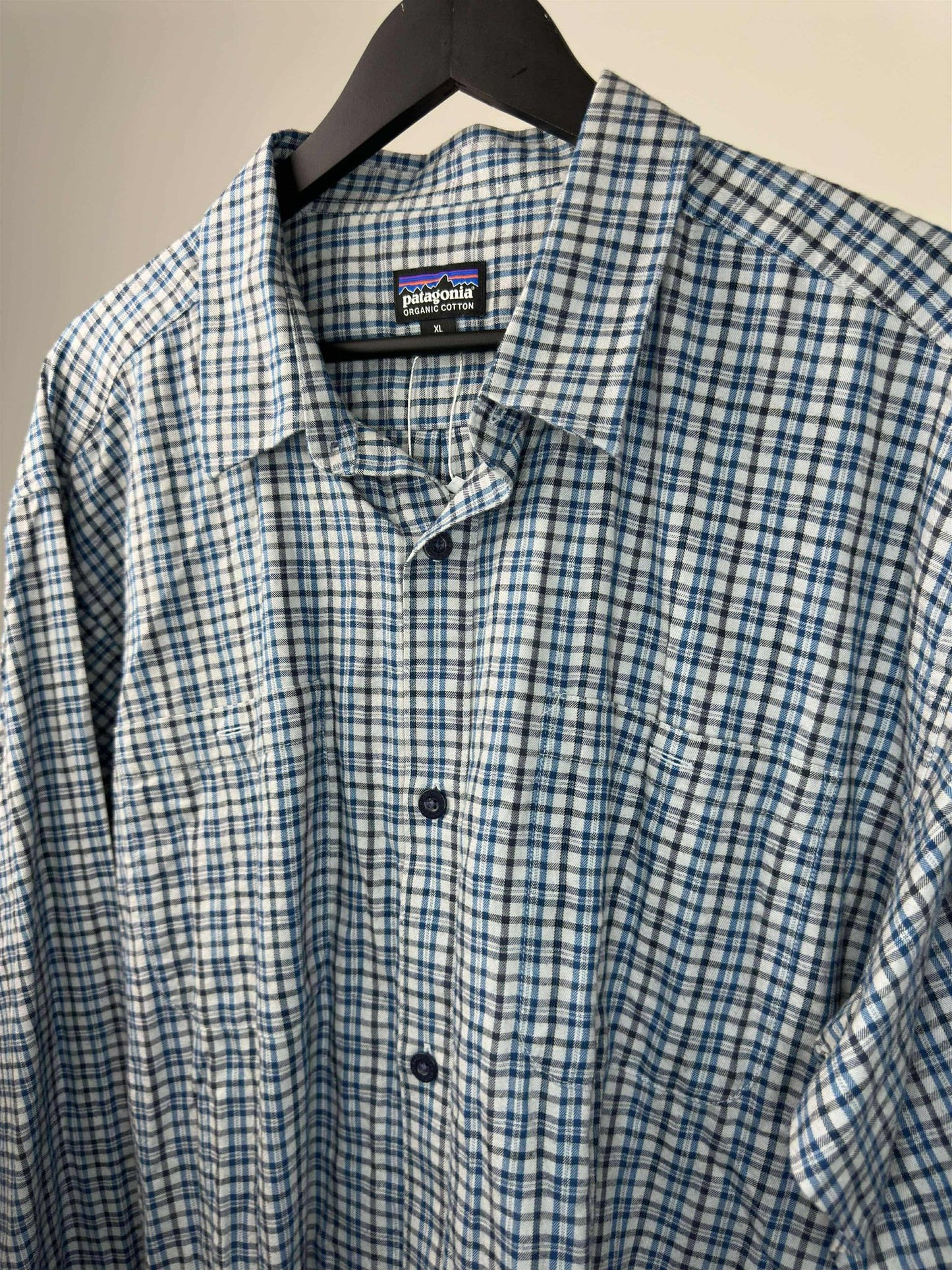 Patagonia x Blue Grey Checkered Long Sleeve Button Up - XL