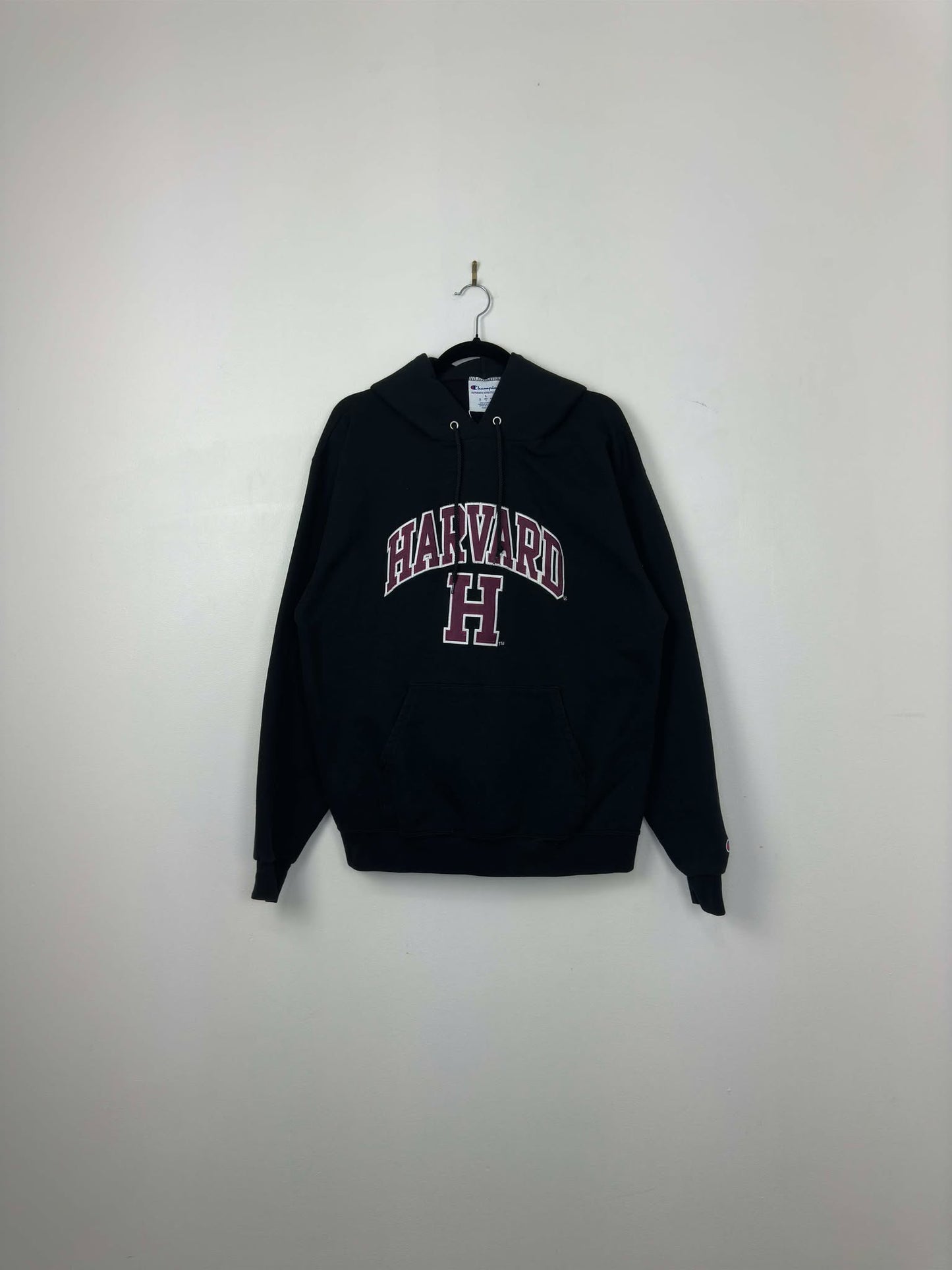 Champion x Harvard University x Black Collegiate Pullover Hoodie - L