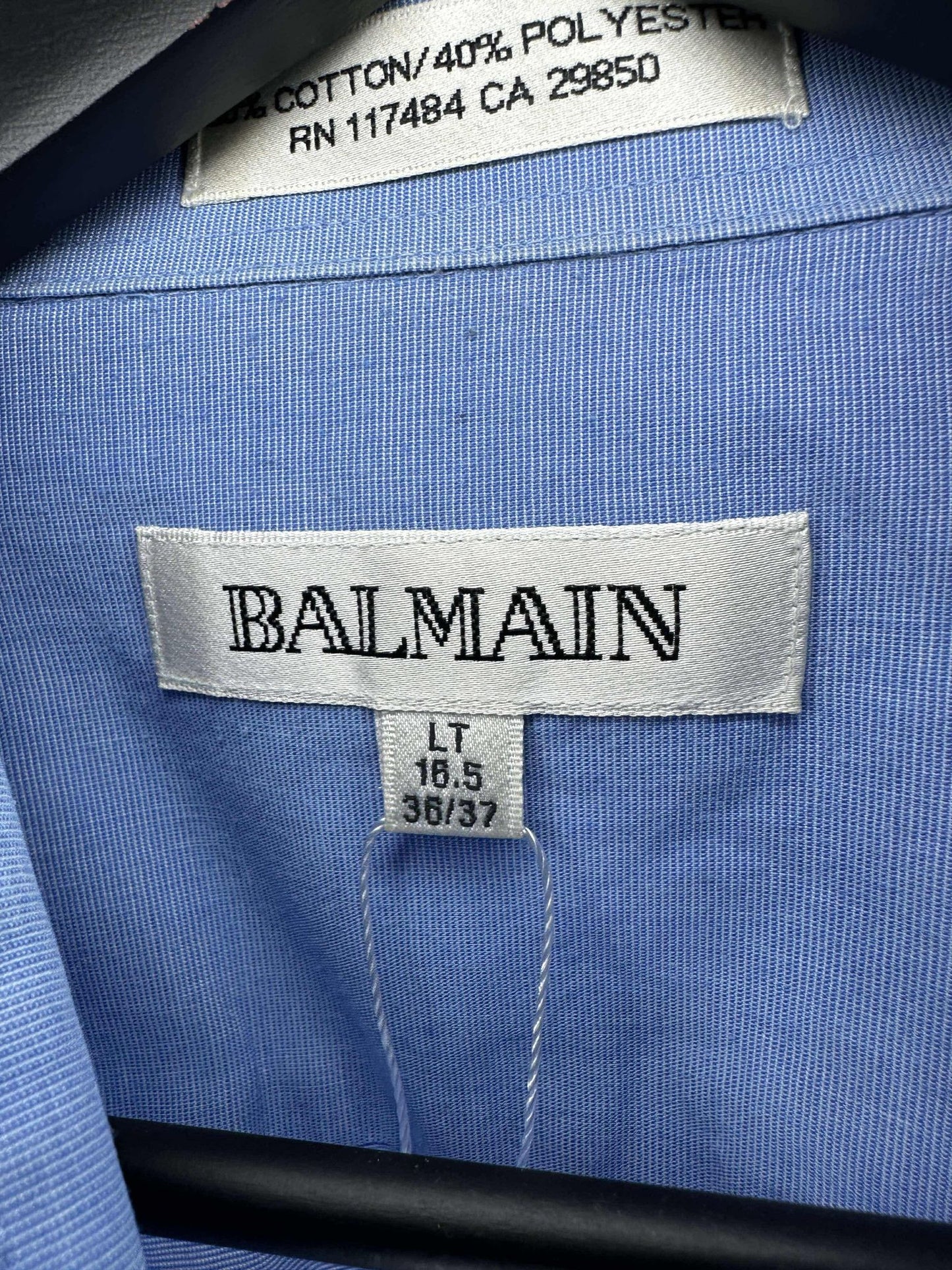 VTG x Balmain x Blue Long Sleeve Button Up - L