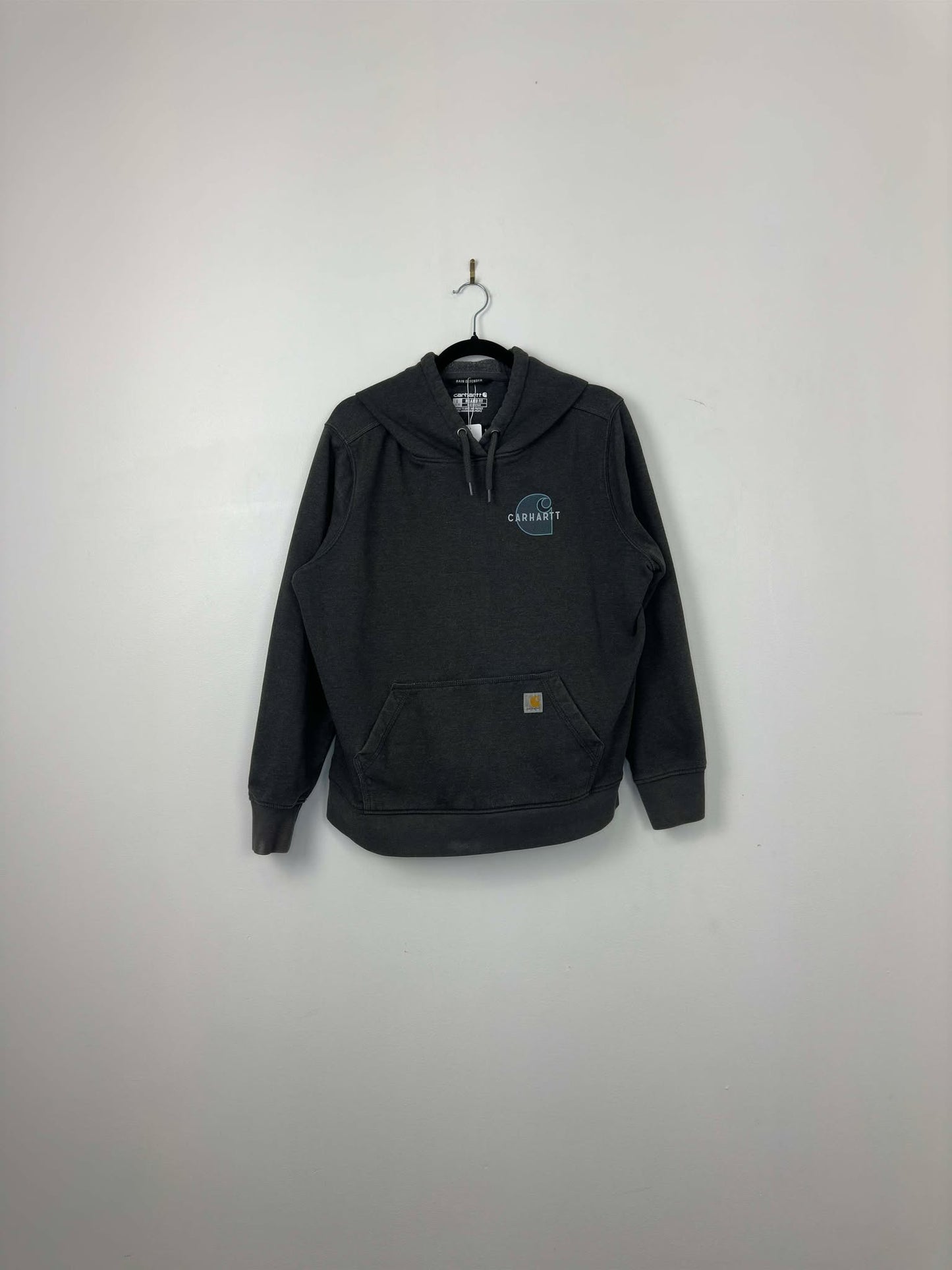 Carhartt x Chest Graphic Logo x Grey Pullover Hoodie - Women's L