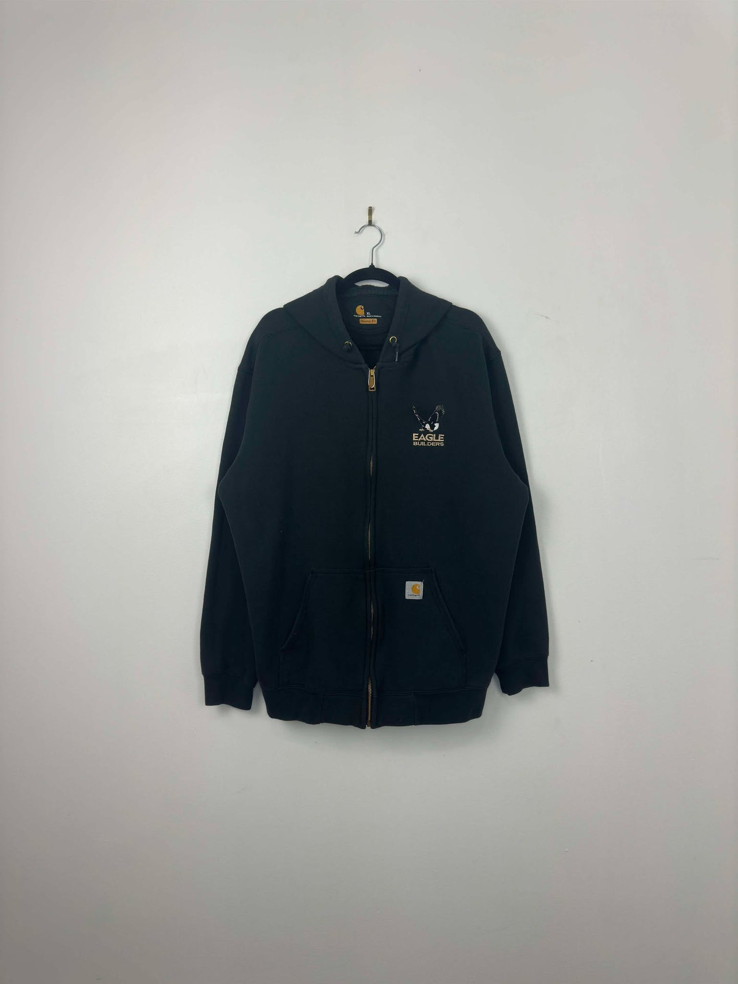 Carhartt x Eagle Builders x Embroidered Black Full Zip Hoodie - XL