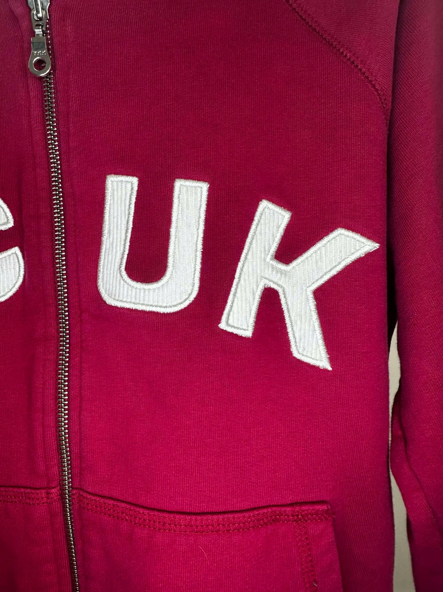 Y2K x French Connection x FCUK x Maroon Full Zip Hoodie - Cut Tag (Men's M / Women's L)