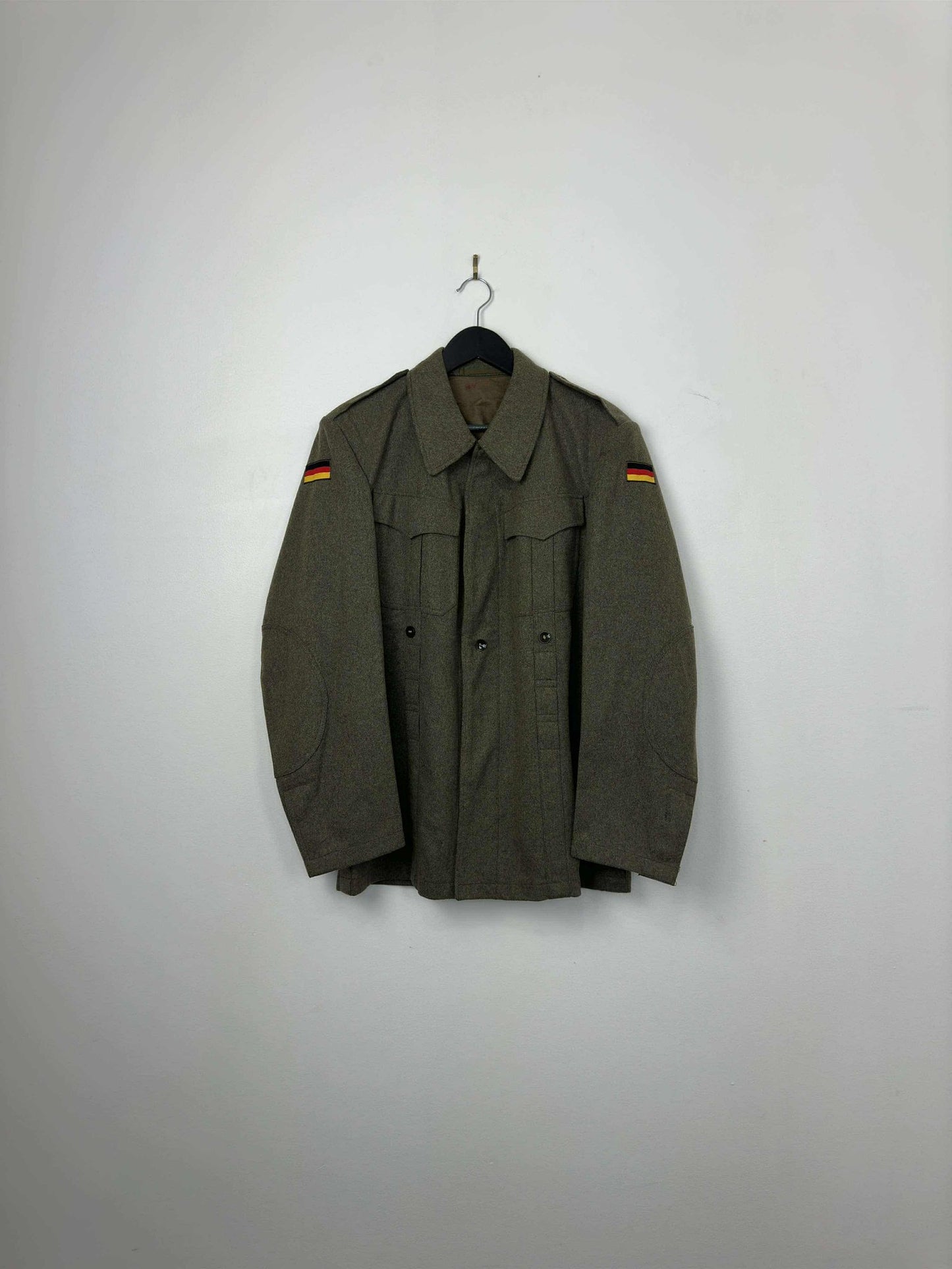 VTG x World War 2 x Olive Germany Button Up Uniform Style Jacket - No Tag (M)