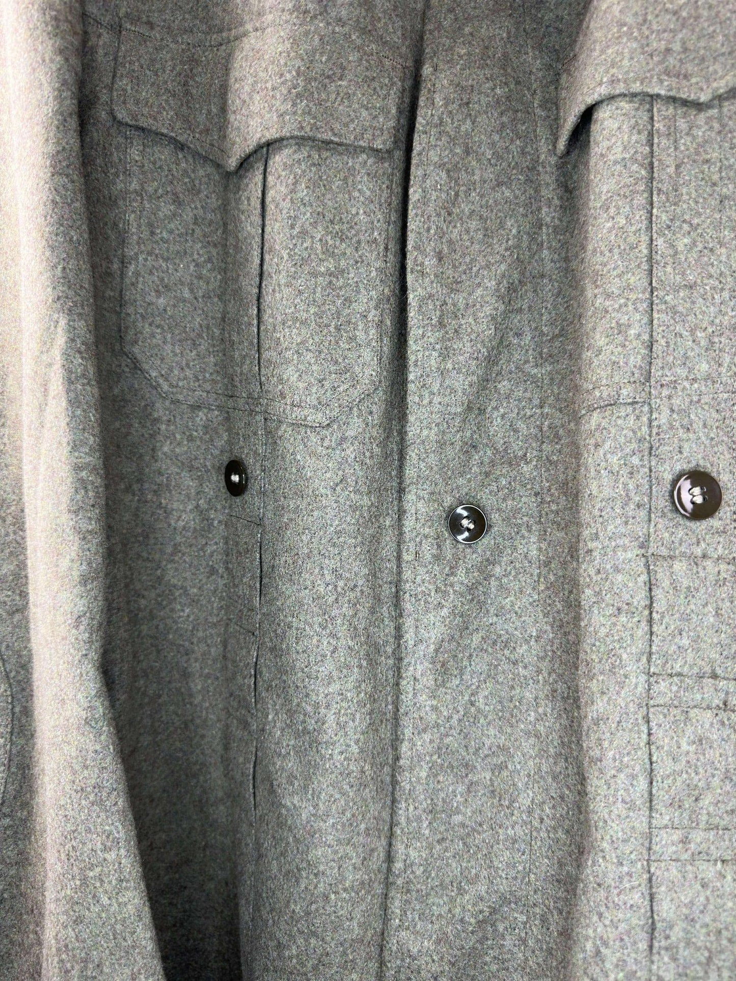 VTG x World War 2 x Olive Germany Button Up Uniform Style Jacket - No Tag (M)