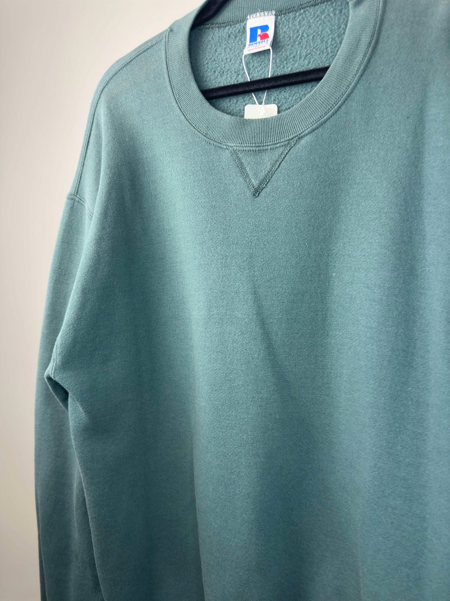 VTG x Russell Athletic x Green Essential Blank Pullover Crewneck - L