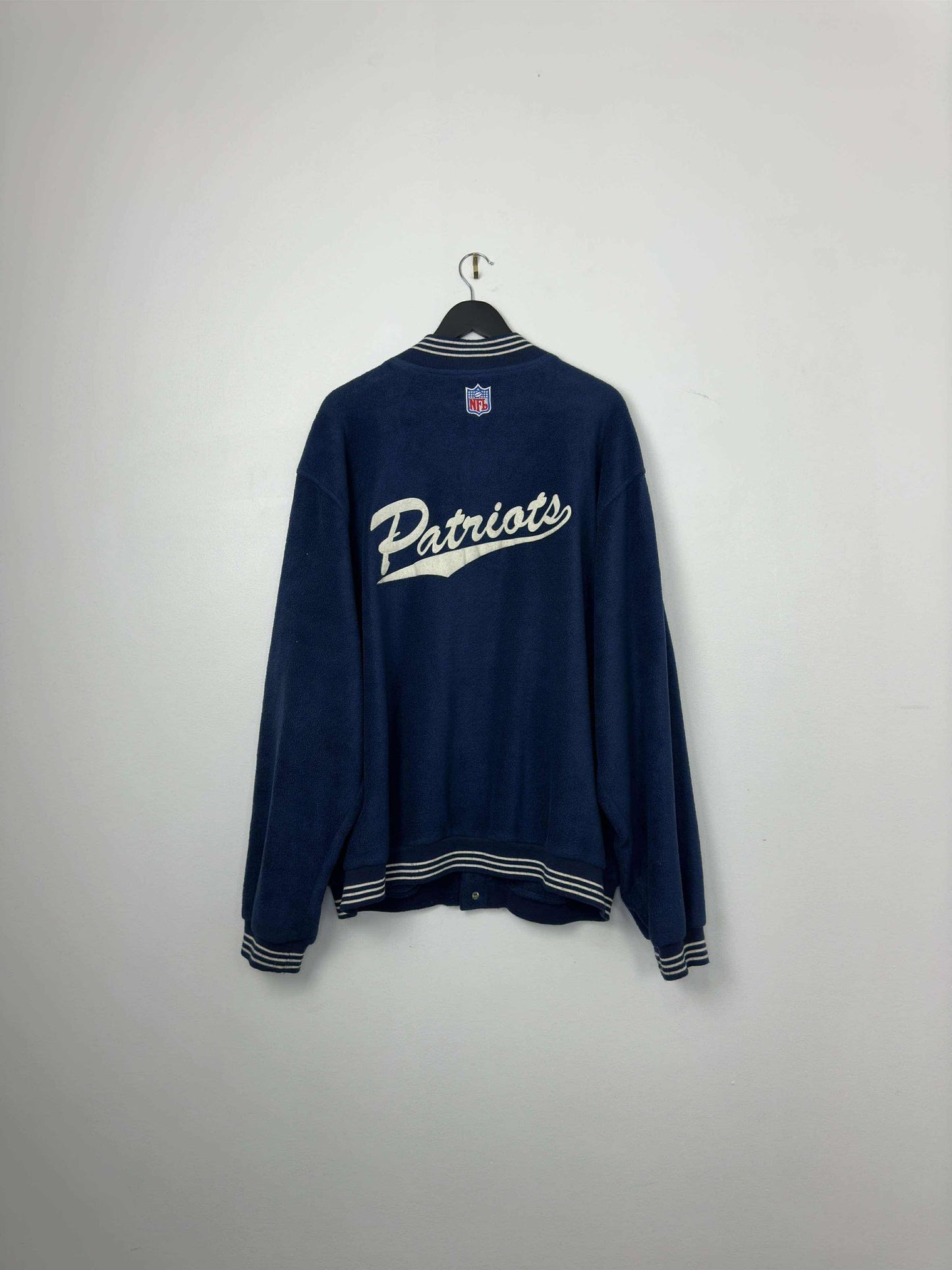 Y2K x NFL x Adidas x New England Patriots x Blue Button Down Fleece Material Light Jacket - XL