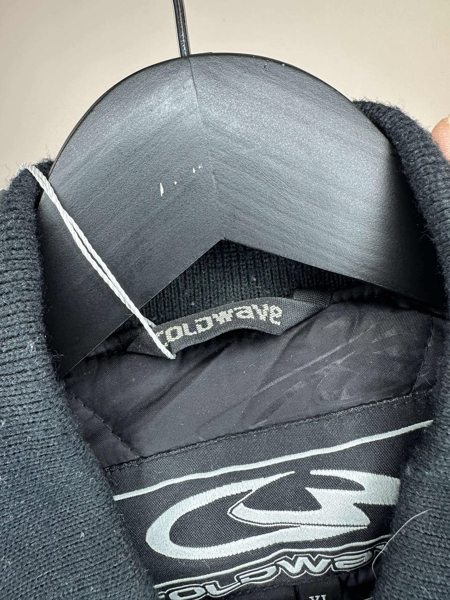 Coldwave x Super Snow Cross x Black Red Varsity Style Zip Up Insulated Jacket -XL