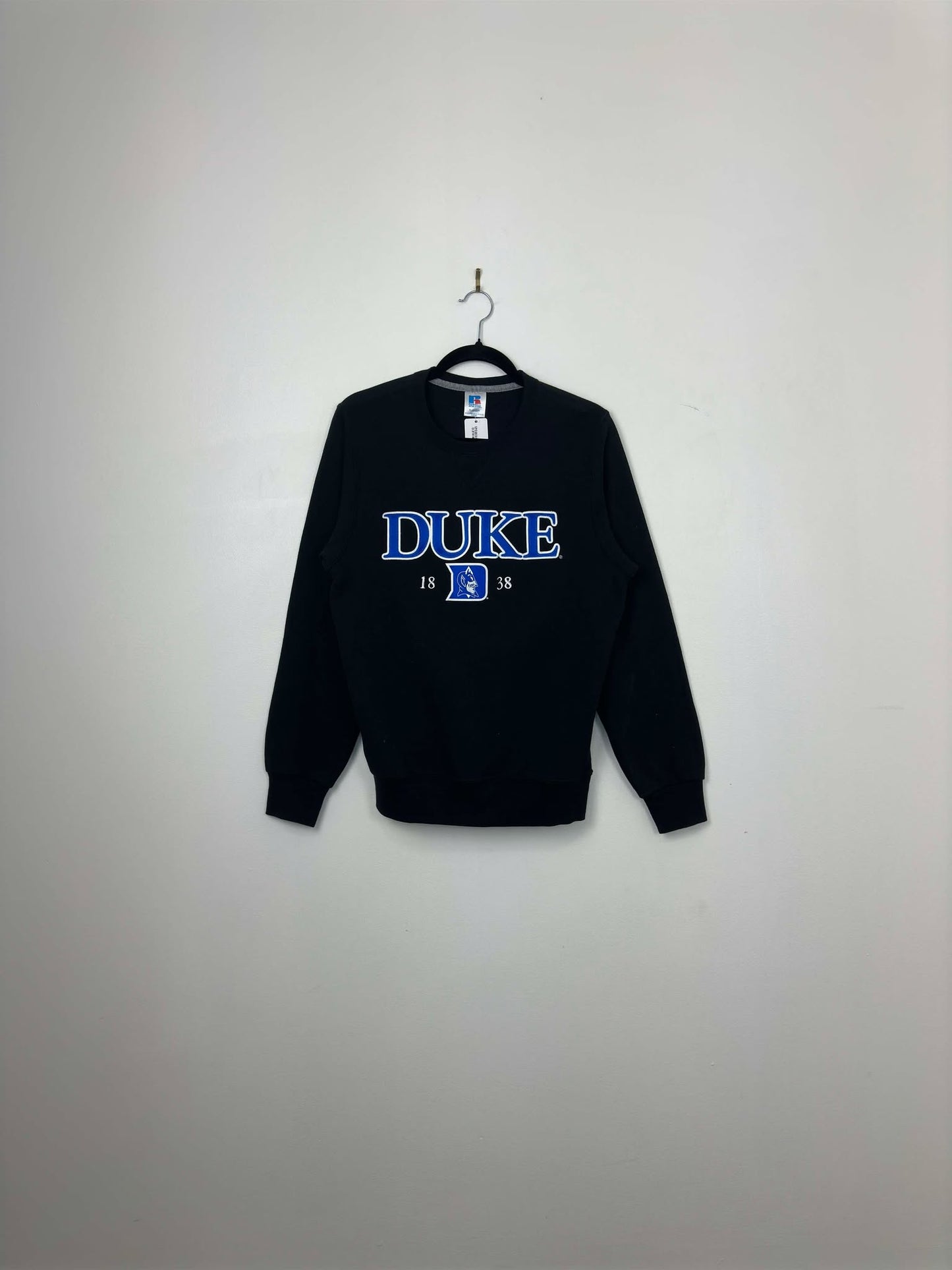 VTG x Russell Athletic x Duke University x Blue Devil x Black Pullover Crewneck - S