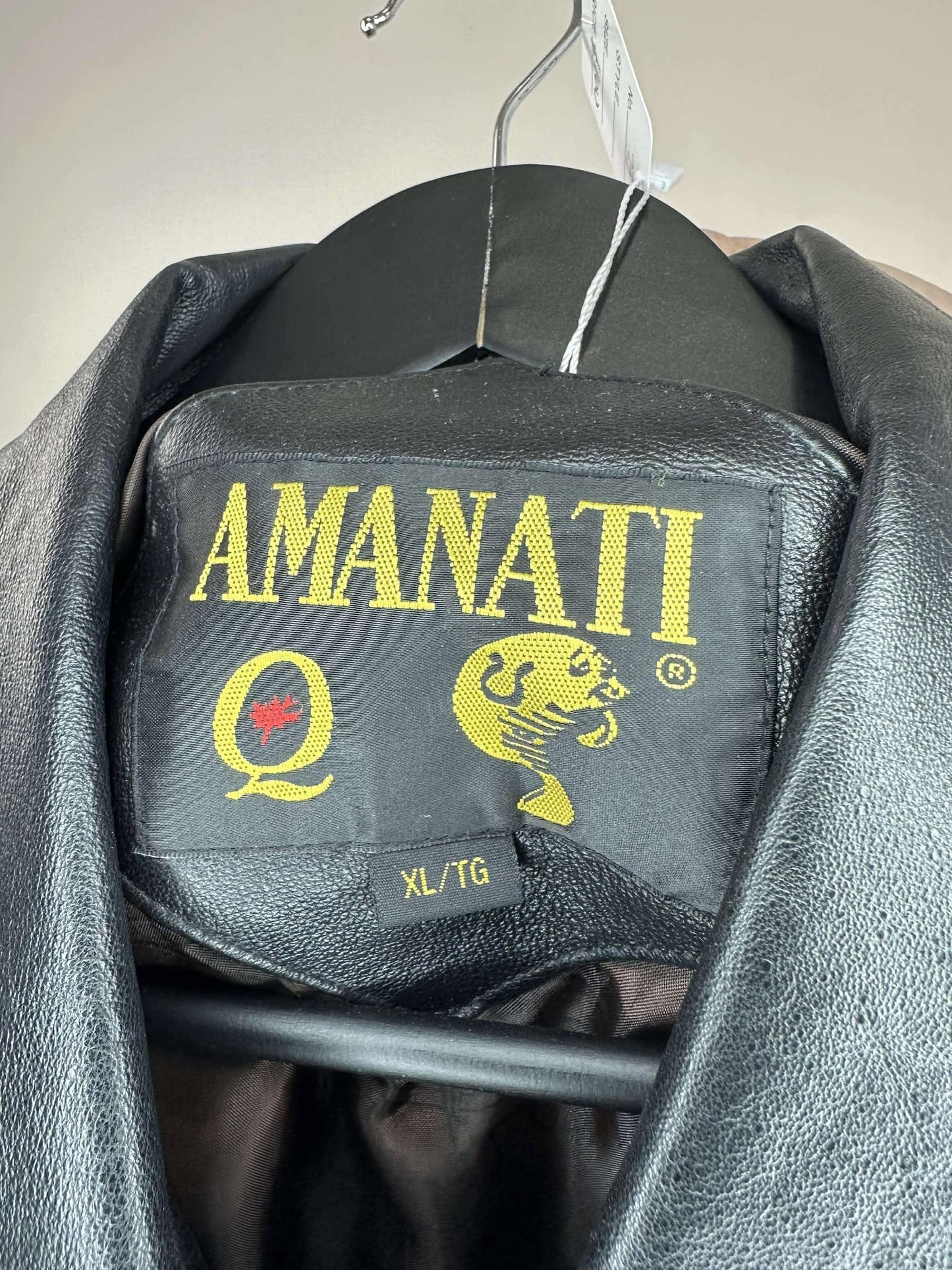 VTG x Amanati x Alberta Mustang Auto Club x Black Genuine Leather Jacket - XL