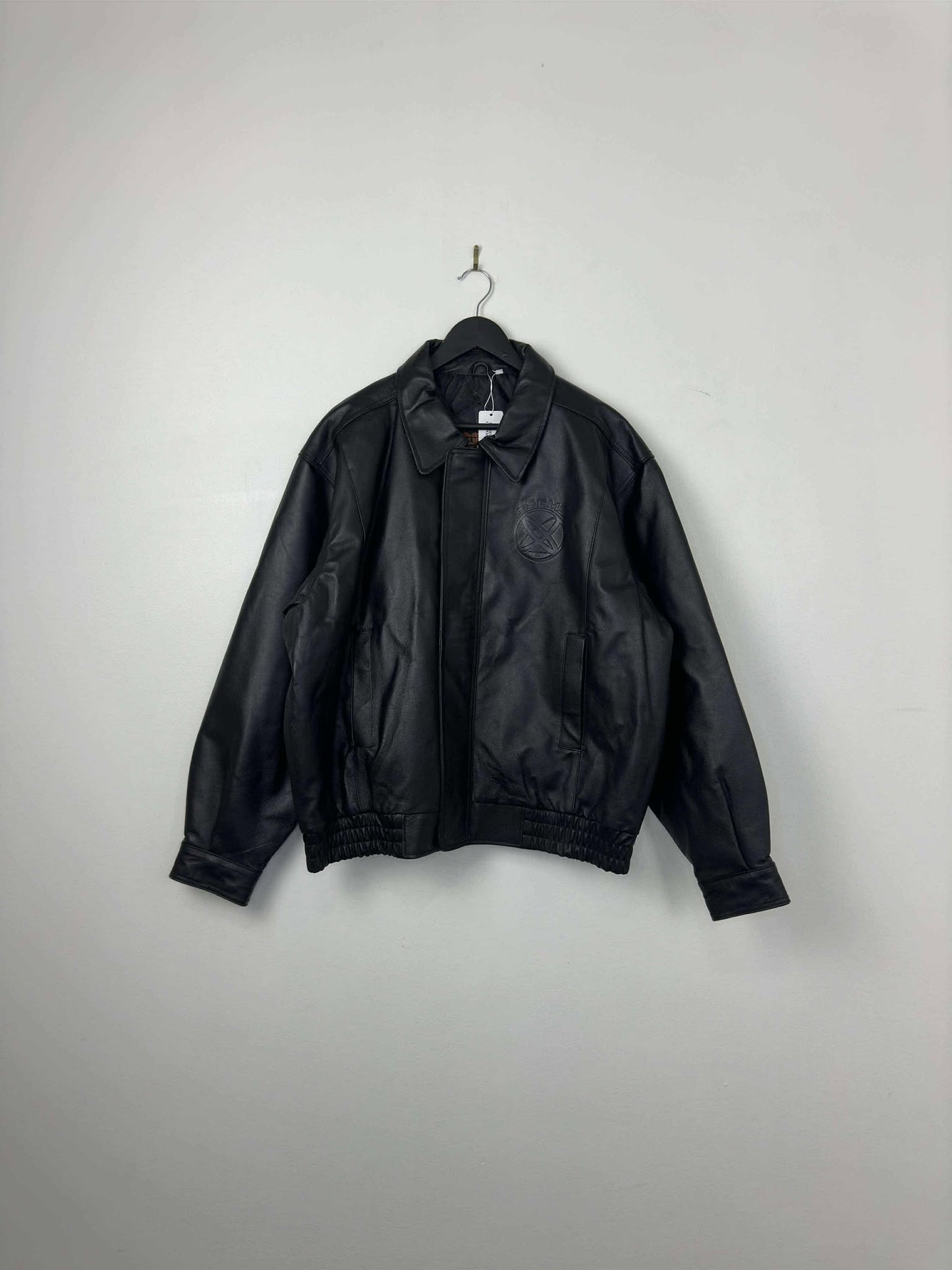 VTG x Canyon Outback x PSAMS Embossed x Black Genuine Pig Leather Jacket - L