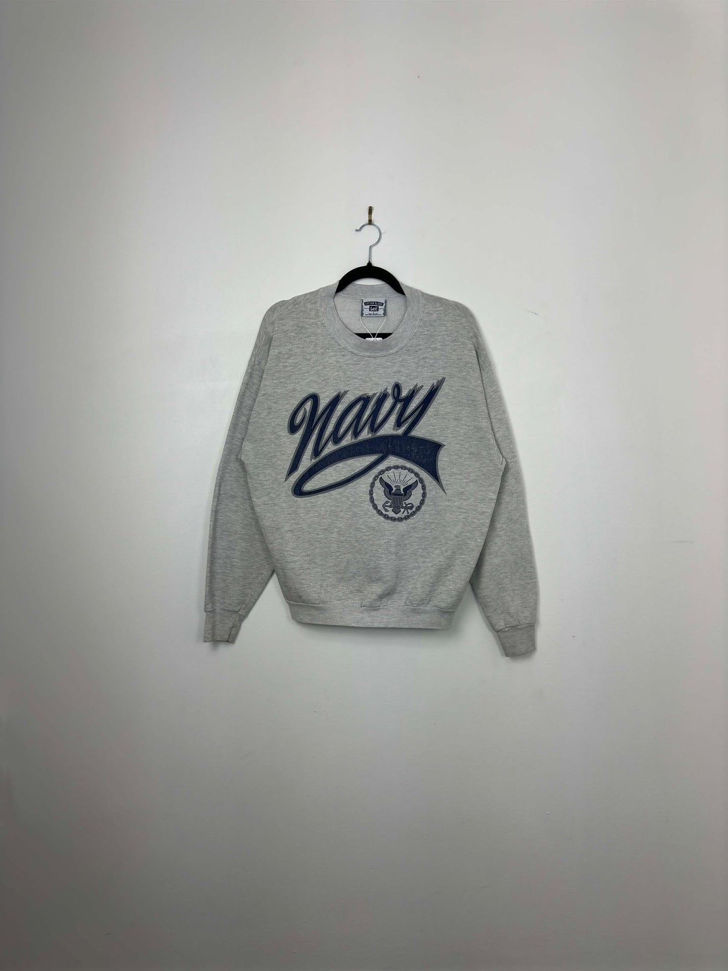 VTG x LEE x United States NAVY x Grey Pullover Crewneck - L