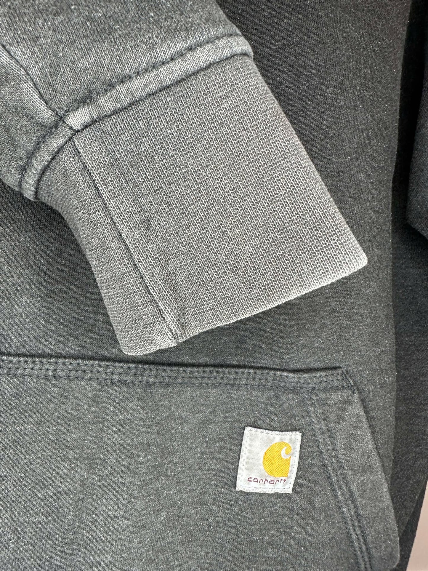 Carhartt x Chest Graphic Logo x Grey Pullover Hoodie - Women's L