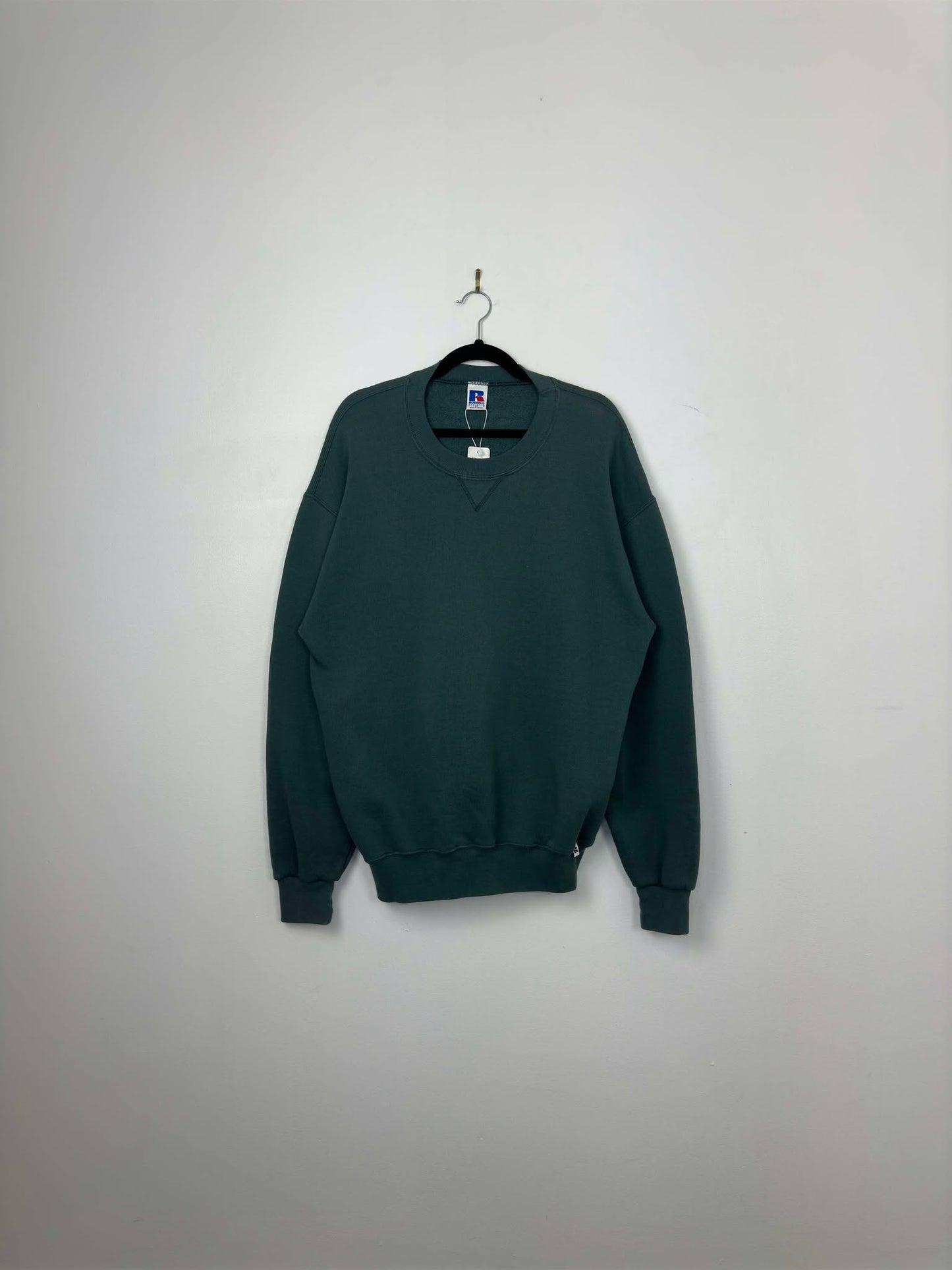 VTG x Russell Athletic x Green Essential Blank Pullover Crewneck - L