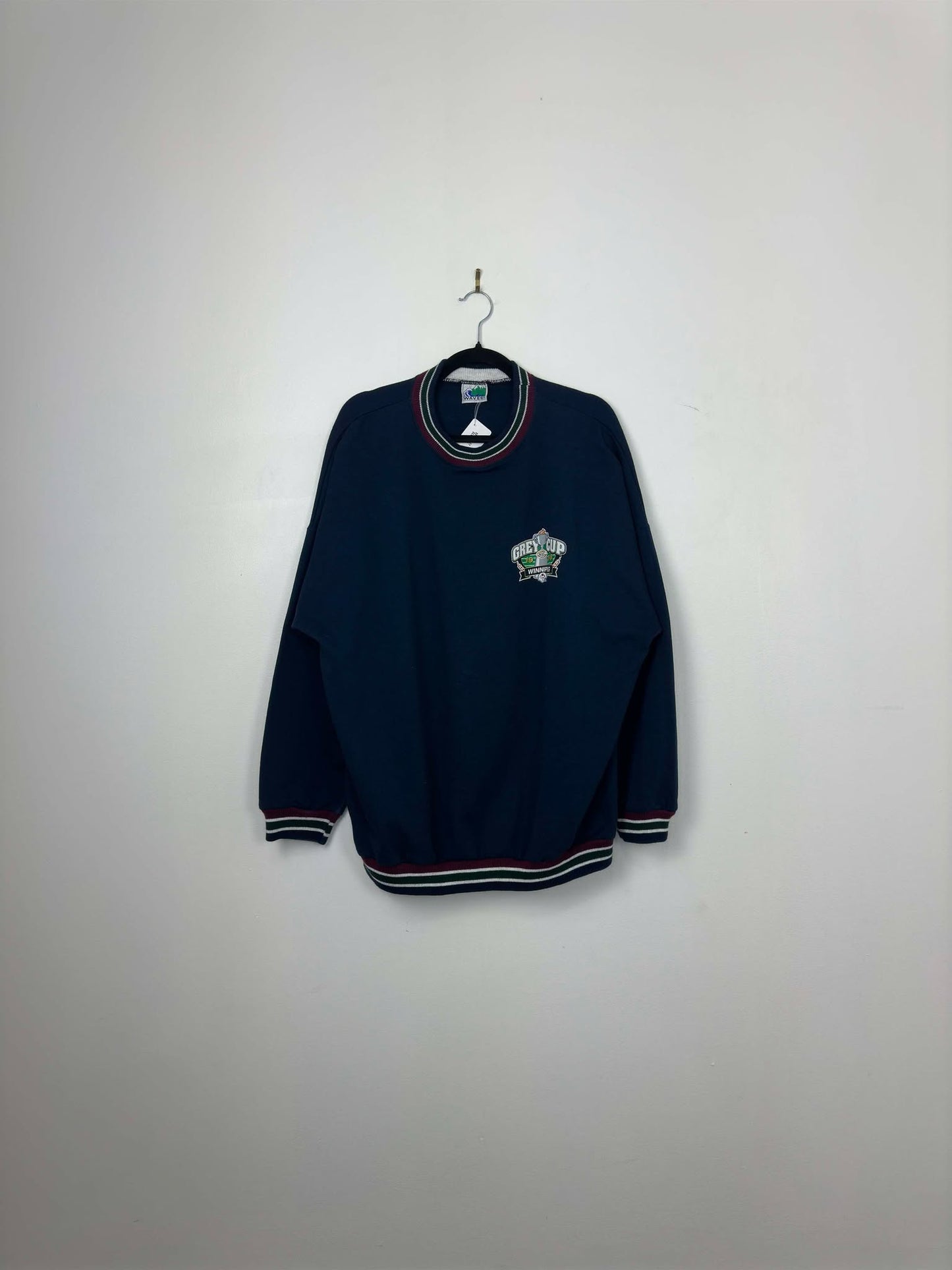 VTG x Waves x CFL x Grey Cup x Calgary Stampeders Champion x Navy Pullover Crewneck - Cut Tag (XL)