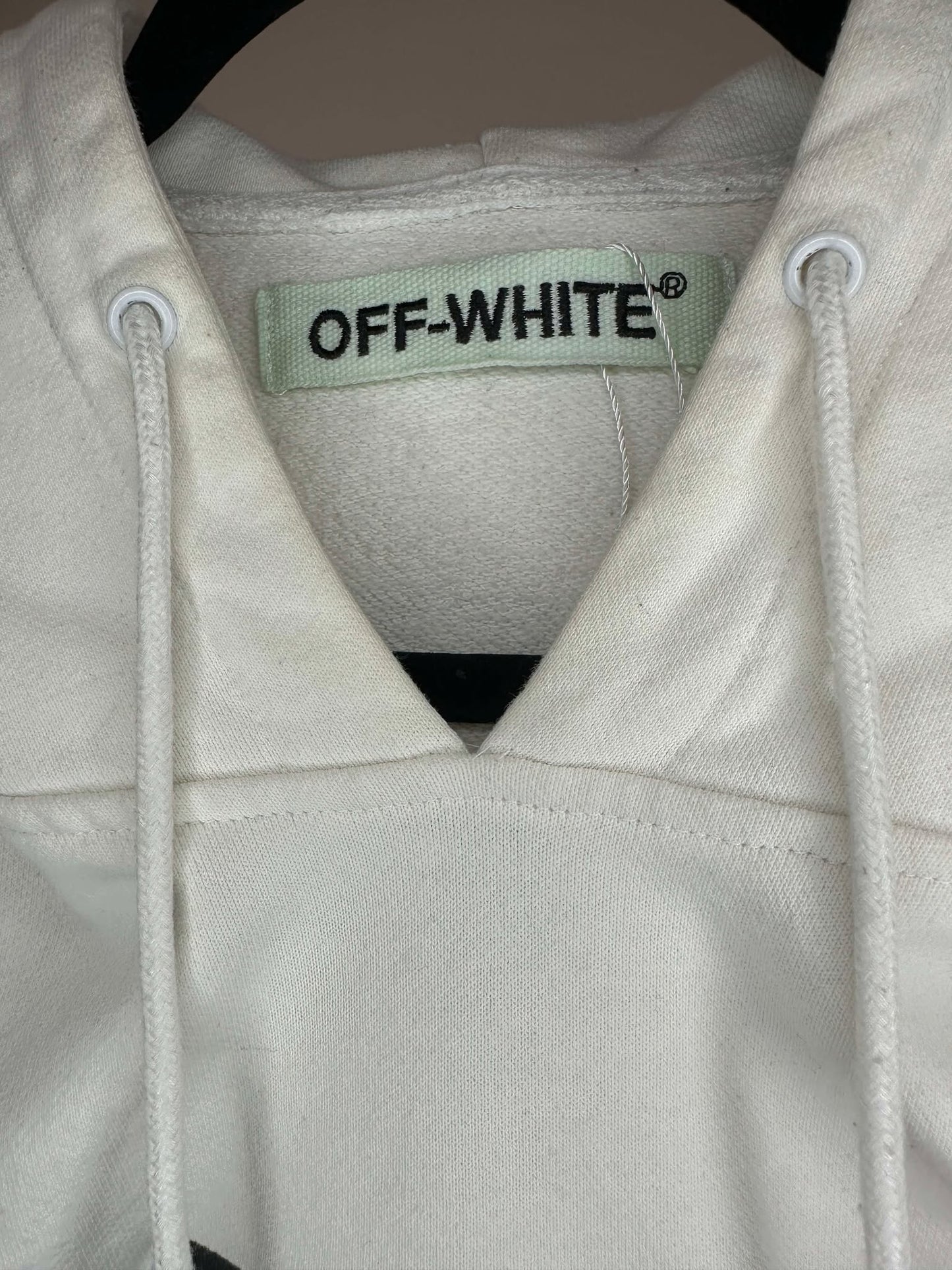 Off White x Arrows x Caravaggio Annunciation x Full Graphic White Pullover Hoodie - XL