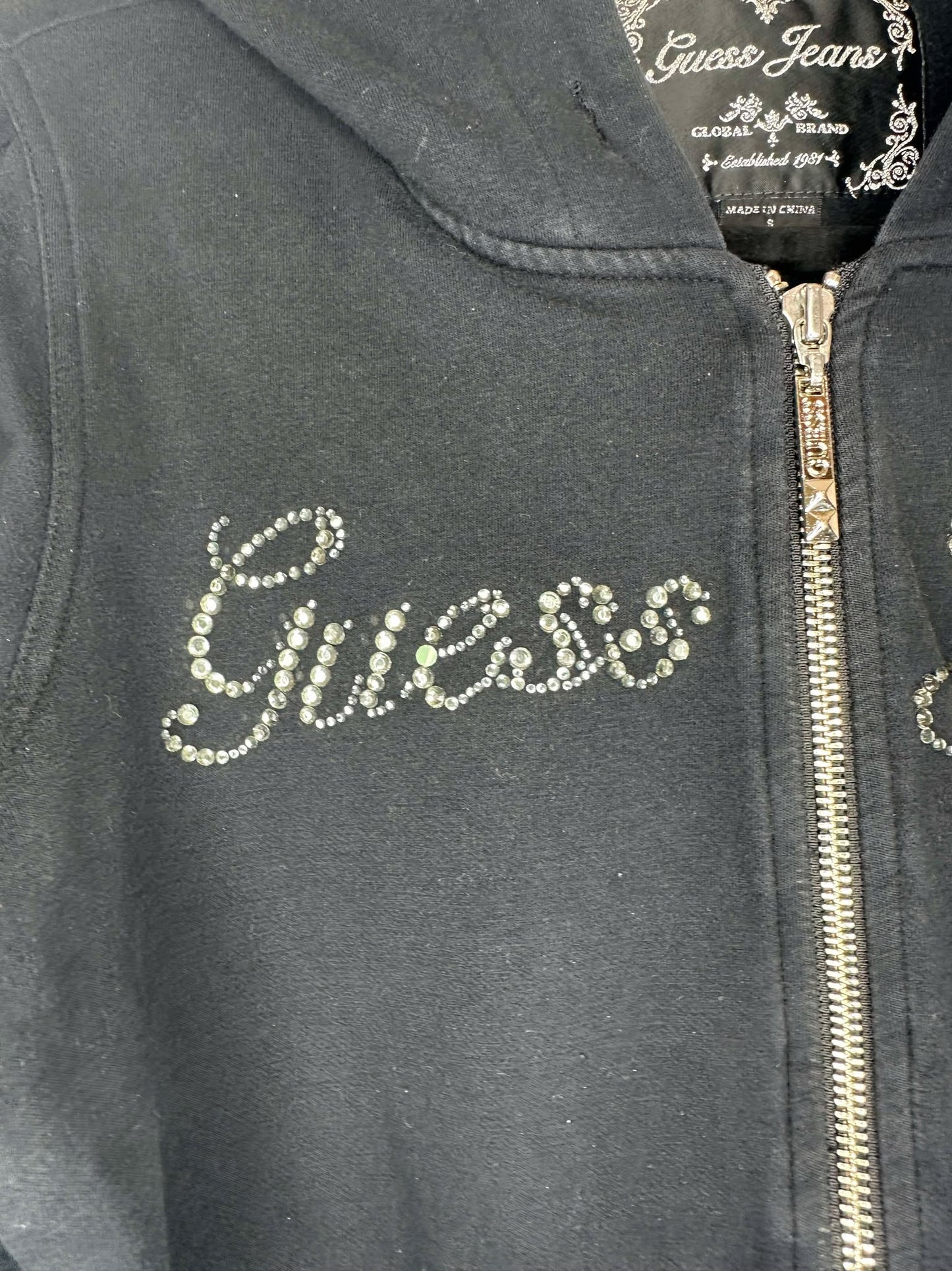 Y2K x Guess Jeans x Black Full Zip Hoodie - Women's S