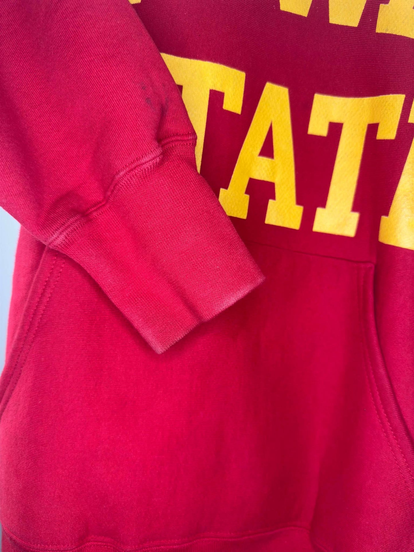 VTG x IOWA State x Collegiate Red Heavy Pullover Hoodie - L