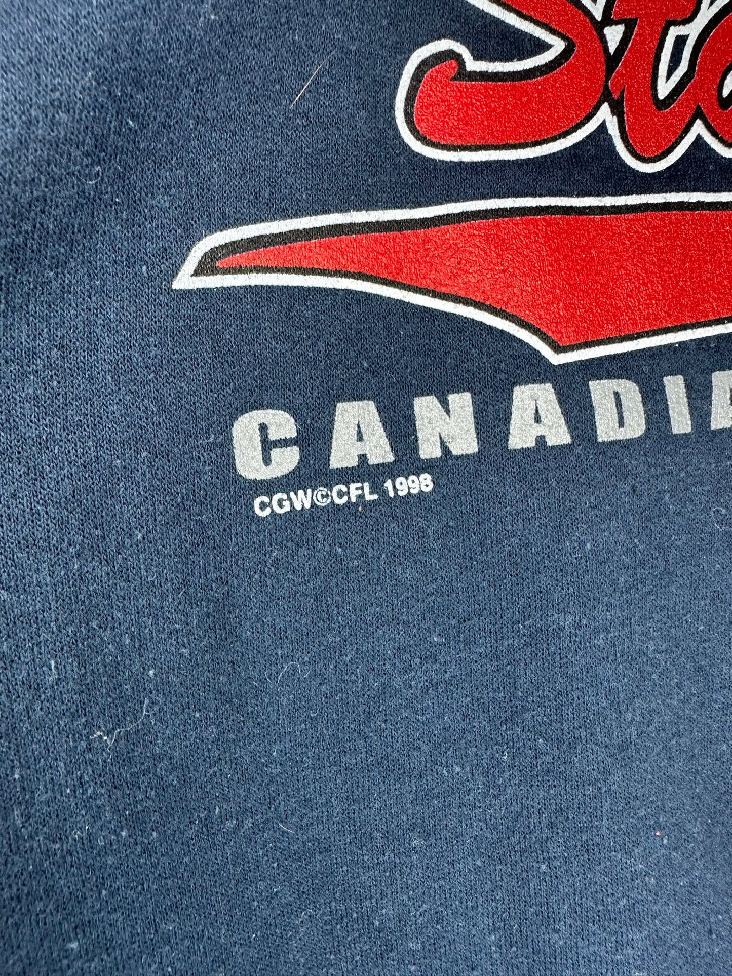 VTG x Waves x CFL x Grey Cup x Calgary Stampeders Champion x Navy Pullover Crewneck - Cut Tag (XL)