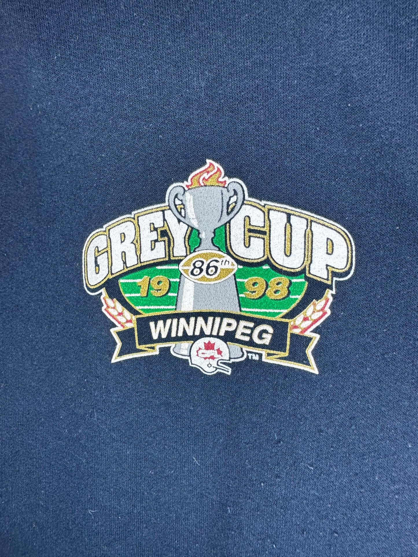 VTG x Waves x CFL x Grey Cup x Calgary Stampeders Champion x Navy Pullover Crewneck - Cut Tag (XL)