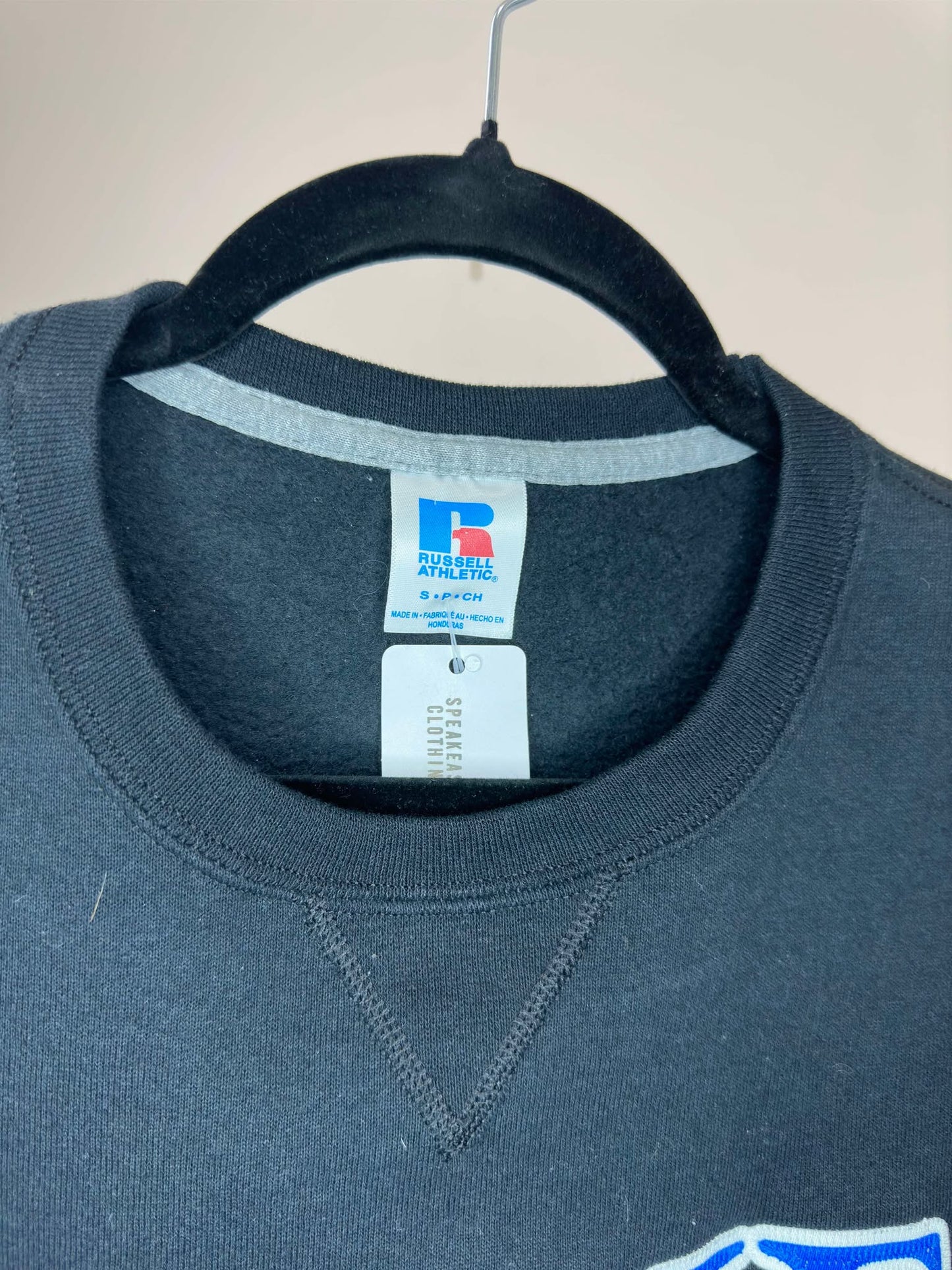 VTG x Russell Athletic x Duke University x Blue Devil x Black Pullover Crewneck - S