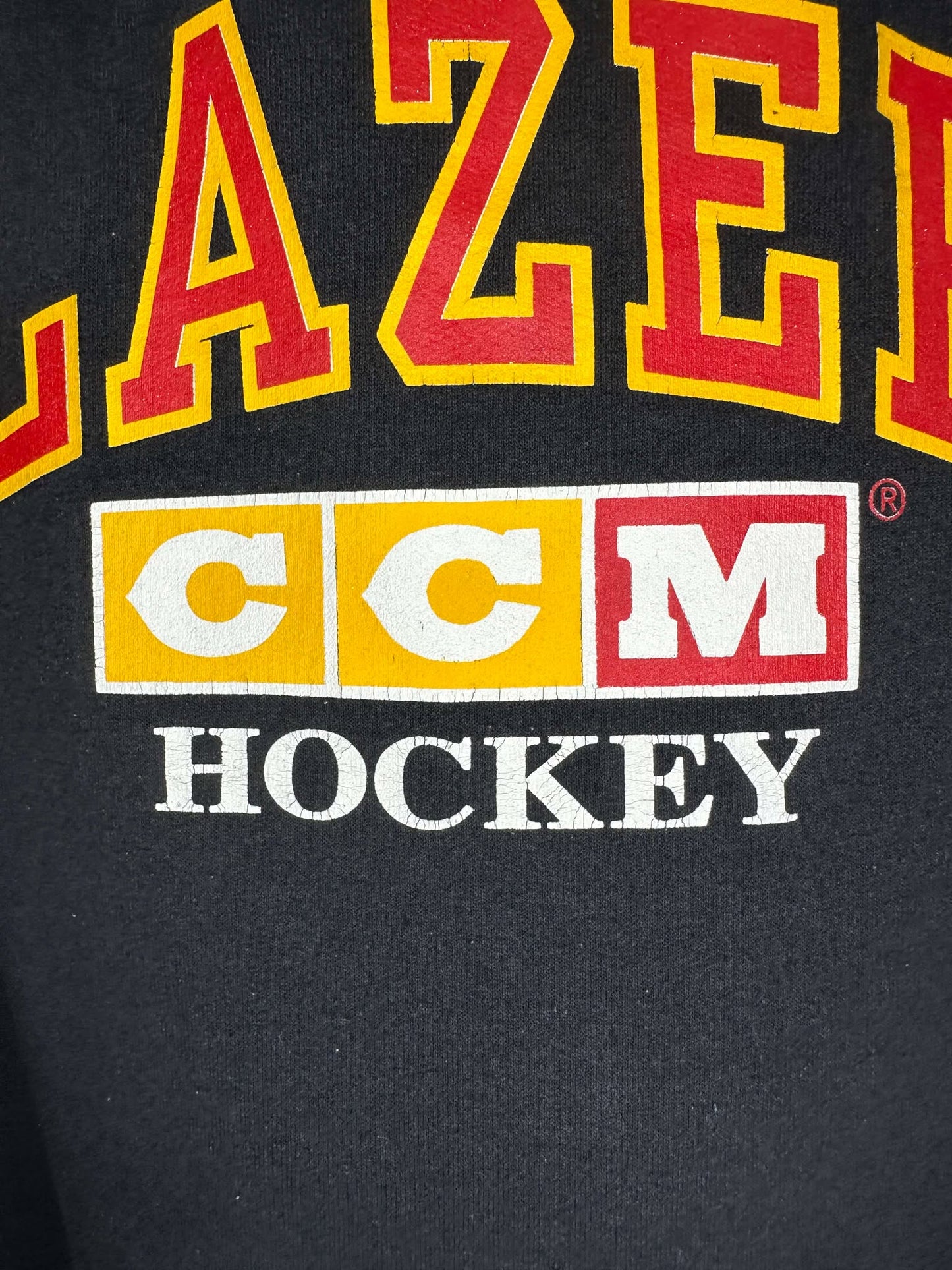 VTG x CCM x Vancouver Blazers x Black Pullover Crewneck -XXL