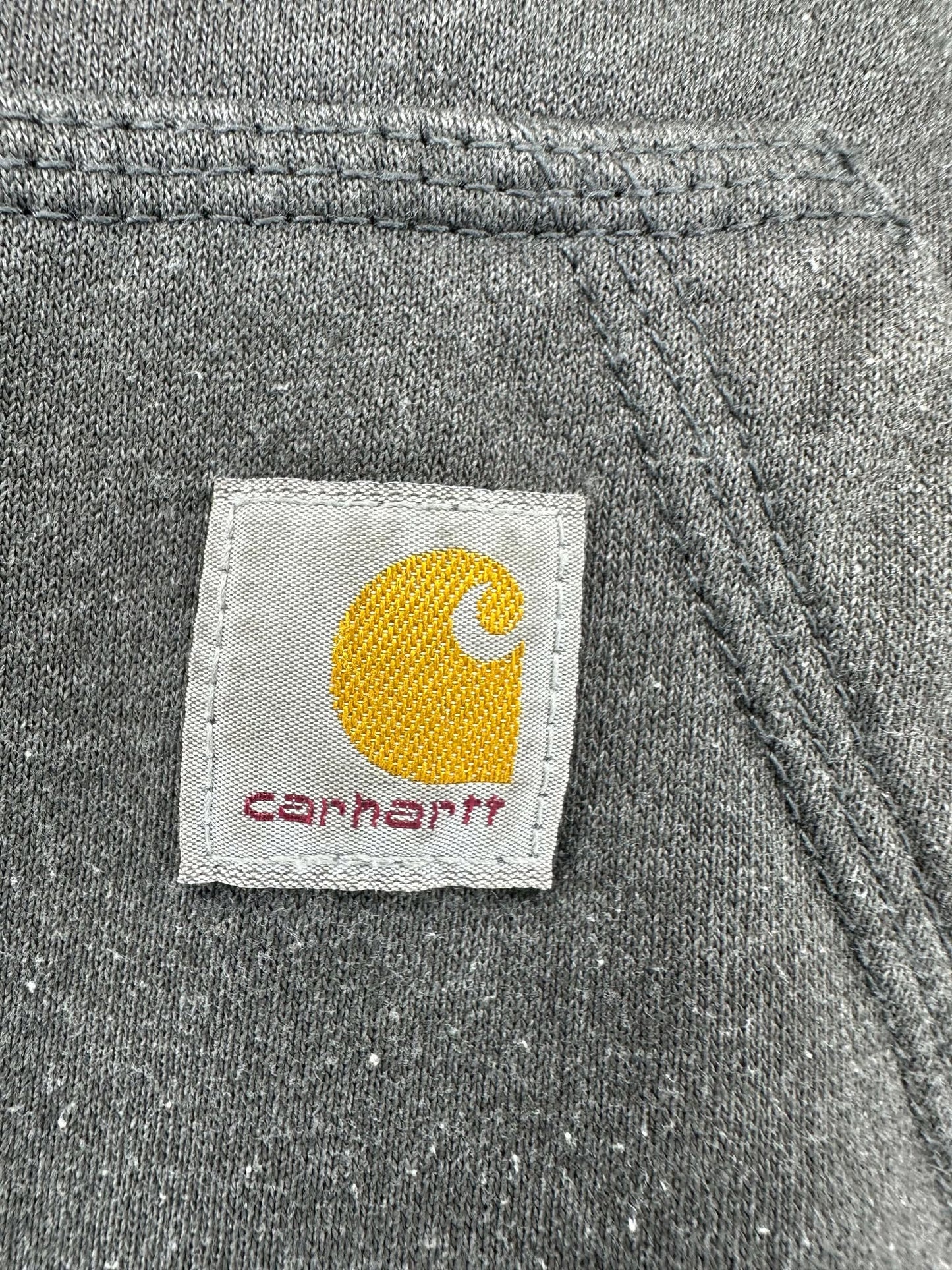 Carhartt x Chest Graphic Logo x Grey Pullover Hoodie - Women's L