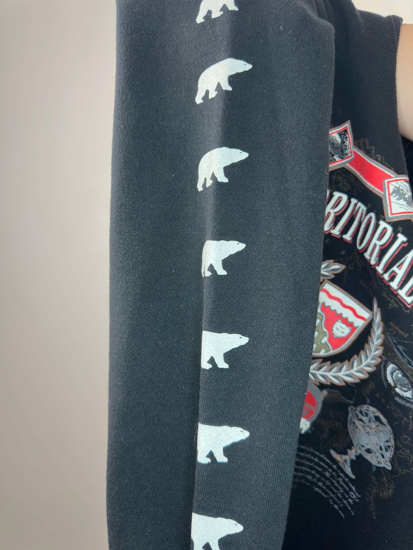 VTG x Hanes Heavyweight x Territorial Man x Black Pullover Crewneck -XL