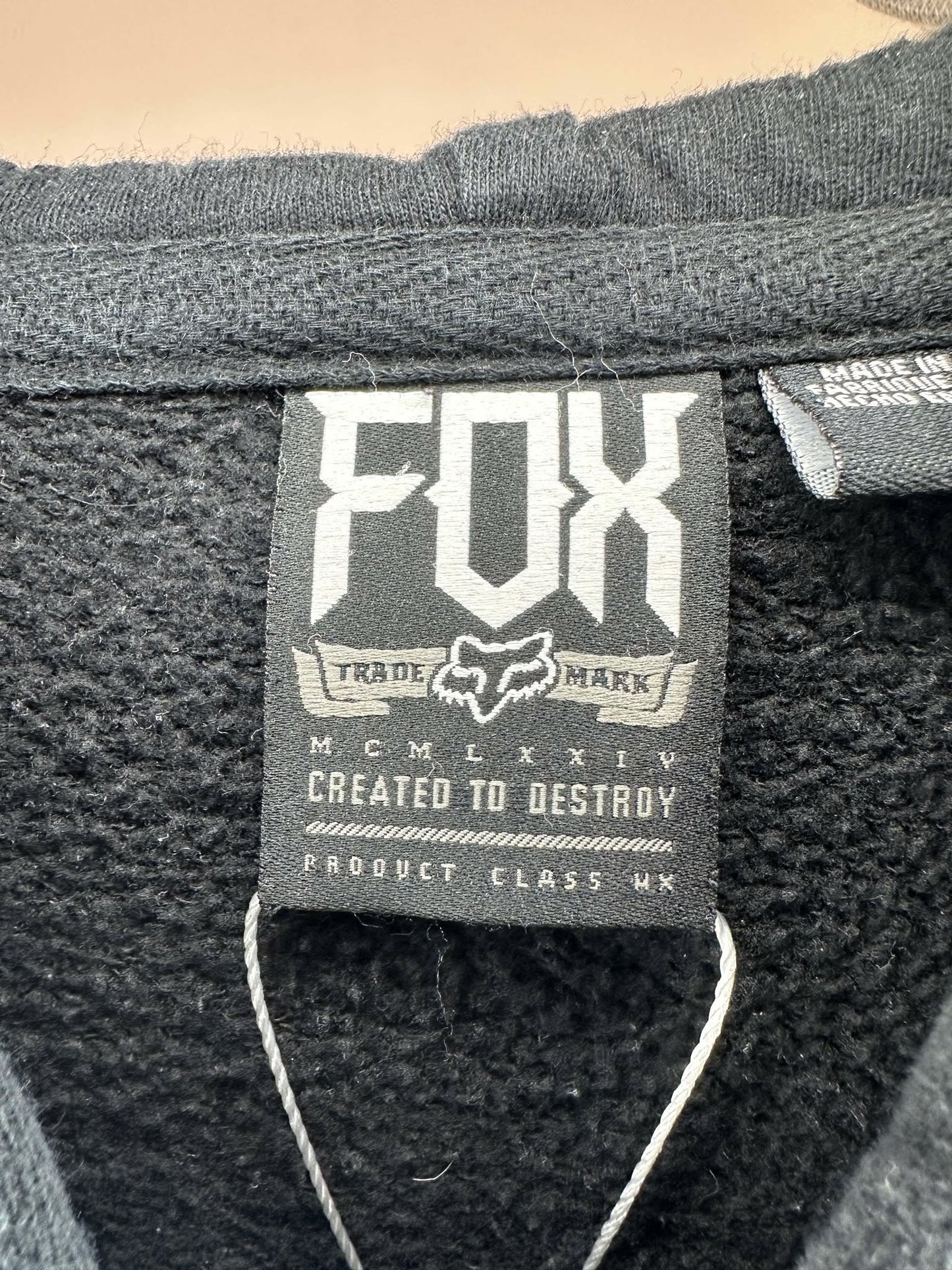 Y2K x FOX x Created to Destroy x Black Essential Full Zip Hoodie - L